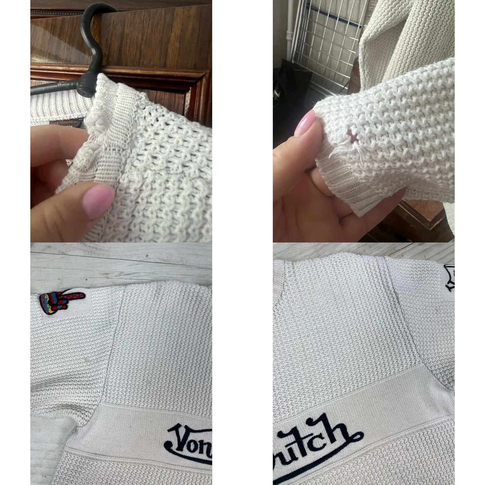 Von Dutch VINTAGE Von Dutch Big Logo Knit Sweater 90s Men L White Knit Pullover Long Sleeve Crew Neck Mens Size US L / EU 52-54 / 3 - 9 Thumbnail
