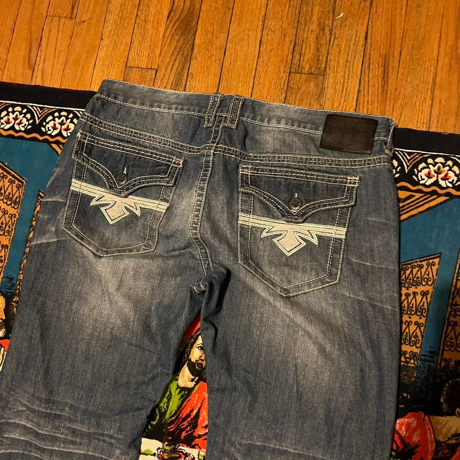 Affliction × JNCO × Southpole crazy mens y2k extreme couture jeans 38 baggy wide leg punk Size US 38 / EU 54 - 3 Thumbnail