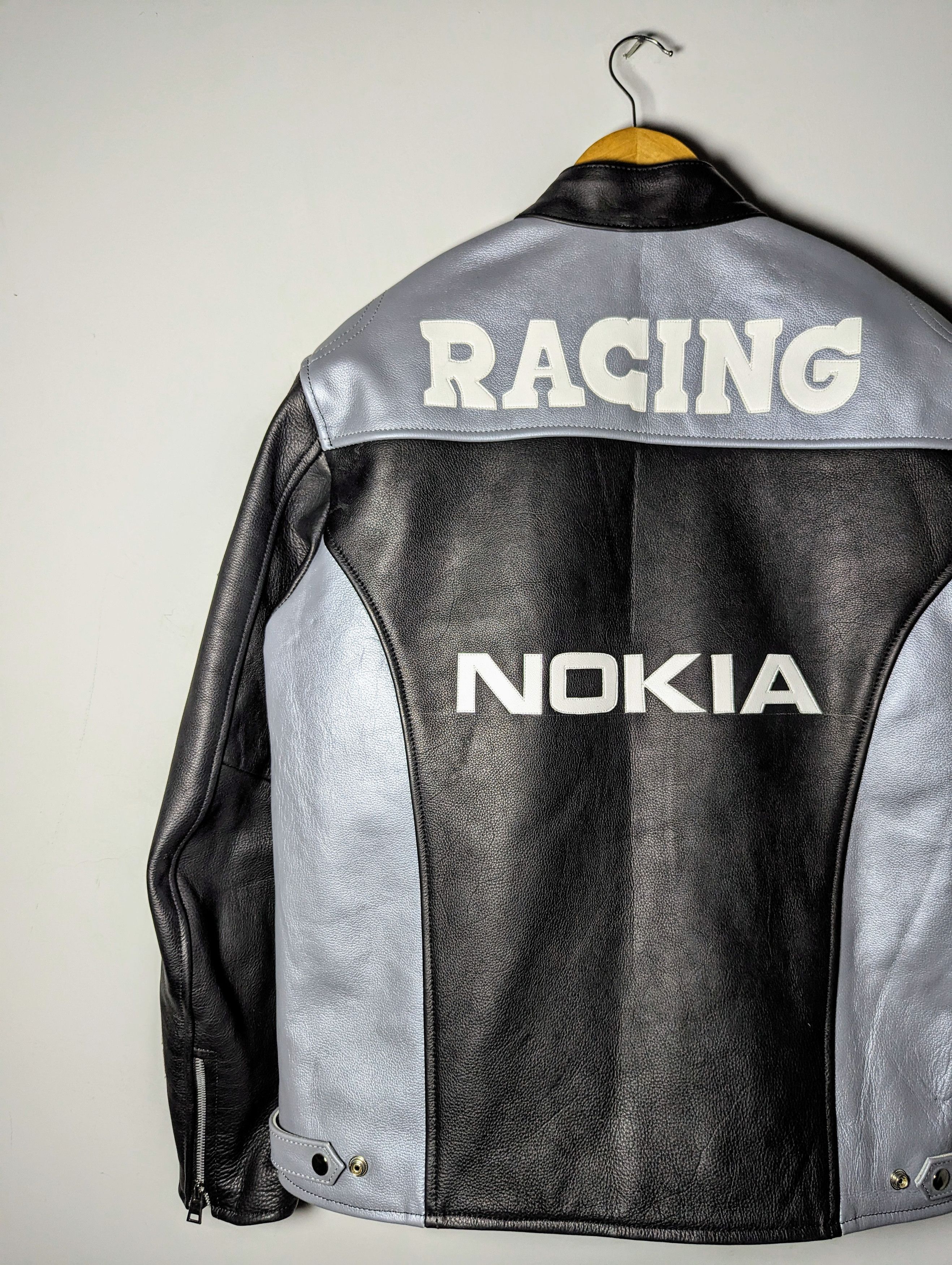 Vintage 💸 Nokia 🔥 VINTAGE RACING LEATHER JACKET Biker Size US XXL / EU 58 / 5 - 10 Thumbnail