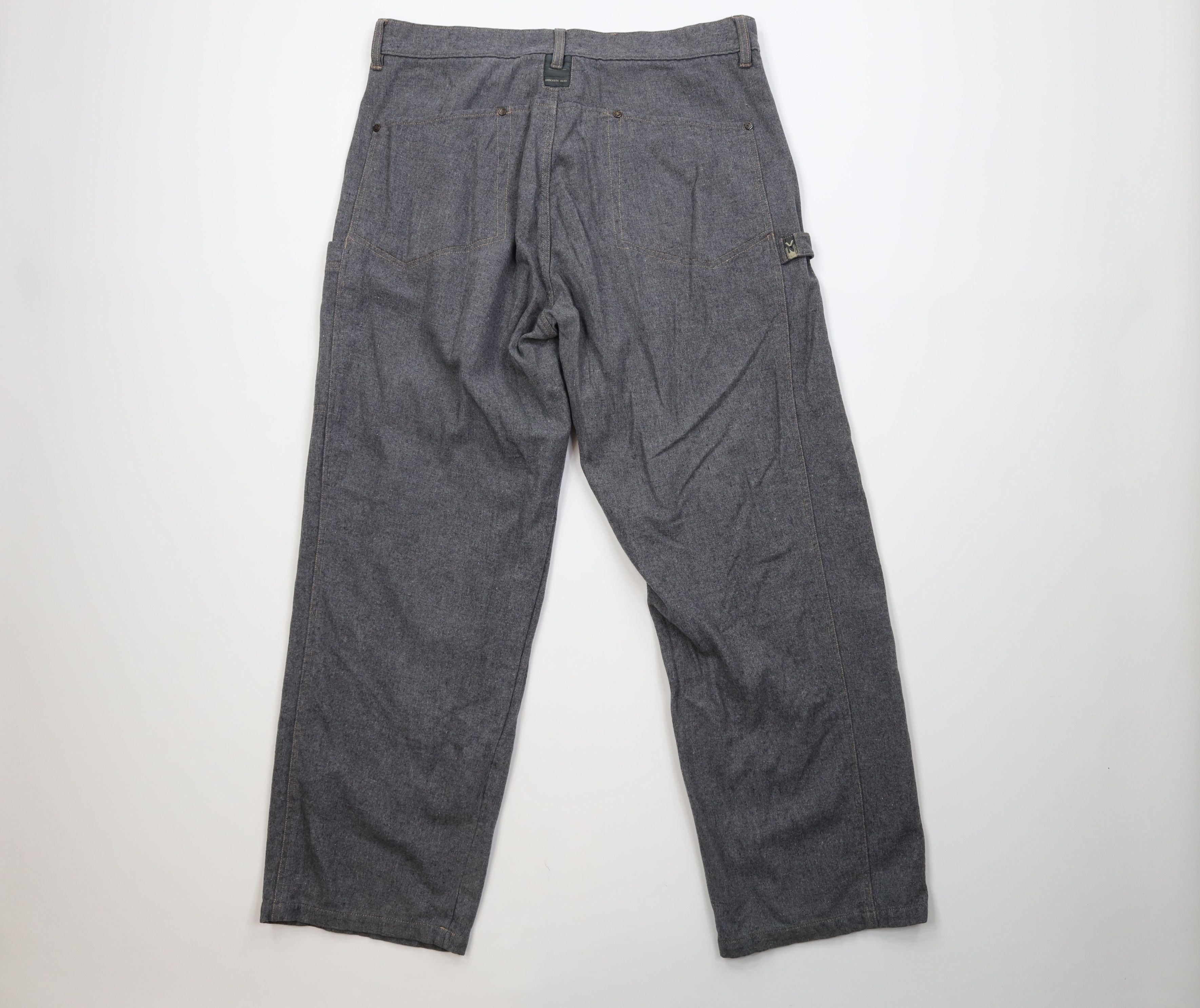 Vintage Vintage 90s Streetwear Gabardine Baggy Wide Leg Pants Gray Size US 38 / EU 54 - 10 Thumbnail