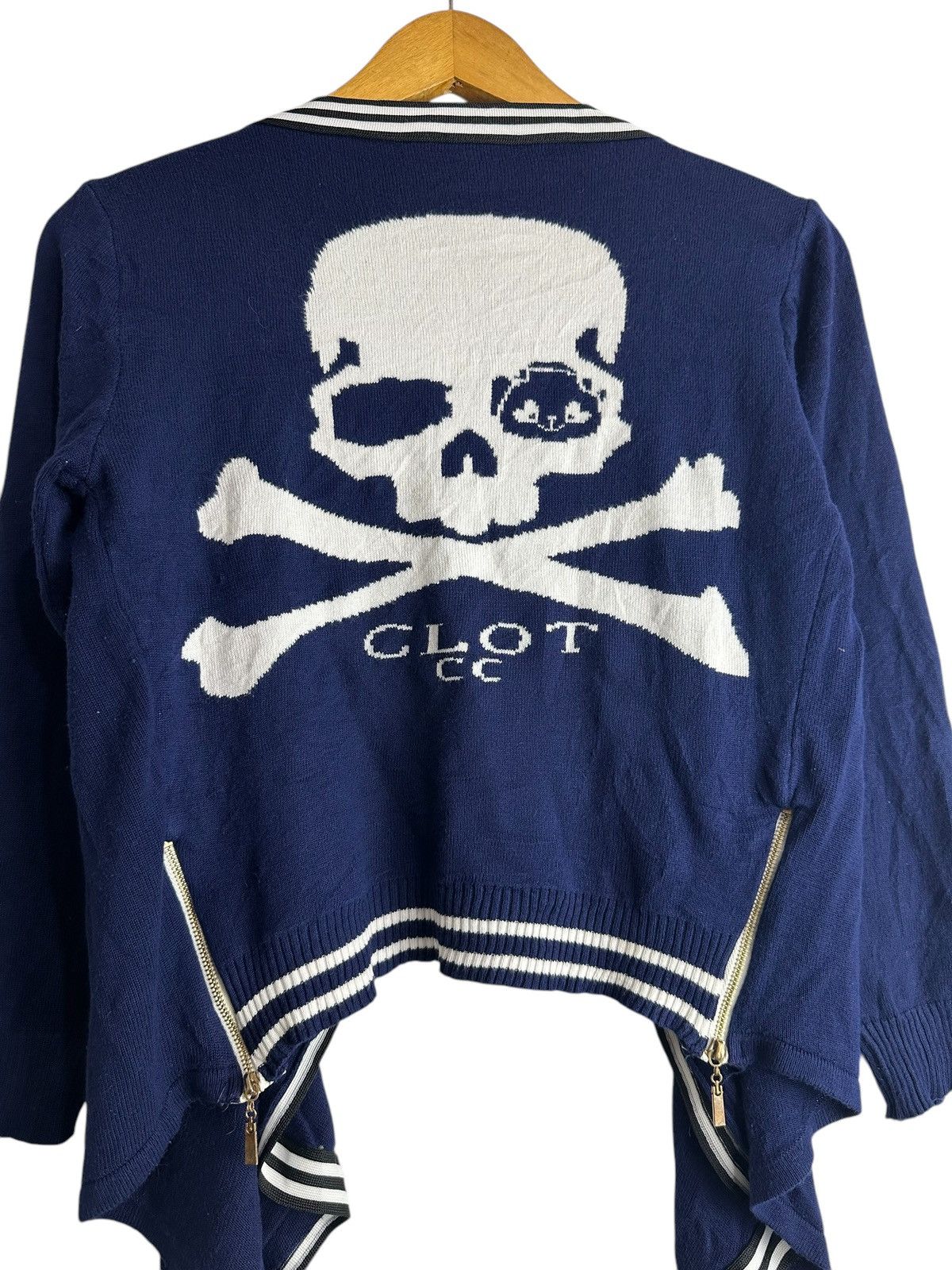 Japanese Brand RARE ASSYMETRICAL KNIT SKULL DOUBLE ZIPPER PUNK LGB STYLE Size US M / EU 48-50 / 2 - 7 Thumbnail