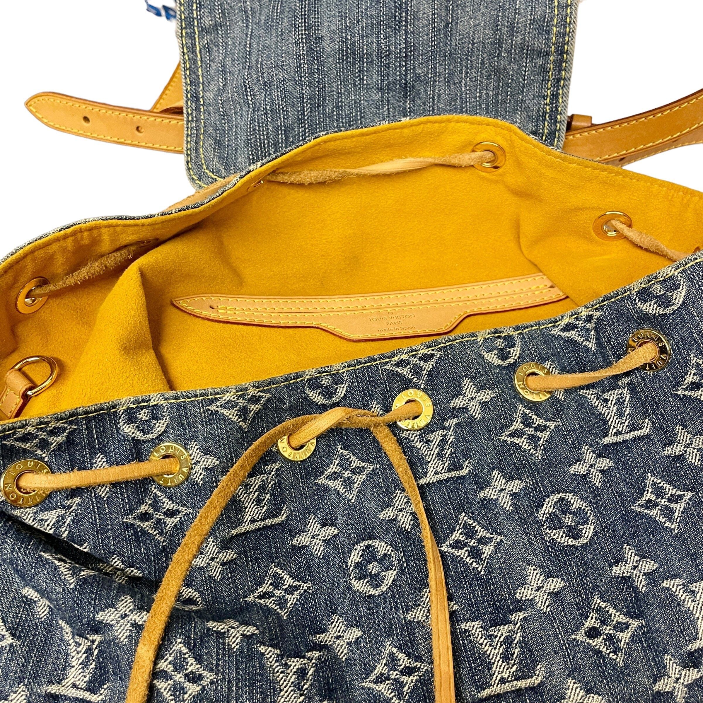 Louis Vuitton Y2K Louis Vuitton Denim Logo Monogram Vintage "Sac A Dos" Backpack Size ONE SIZE - 6 Thumbnail