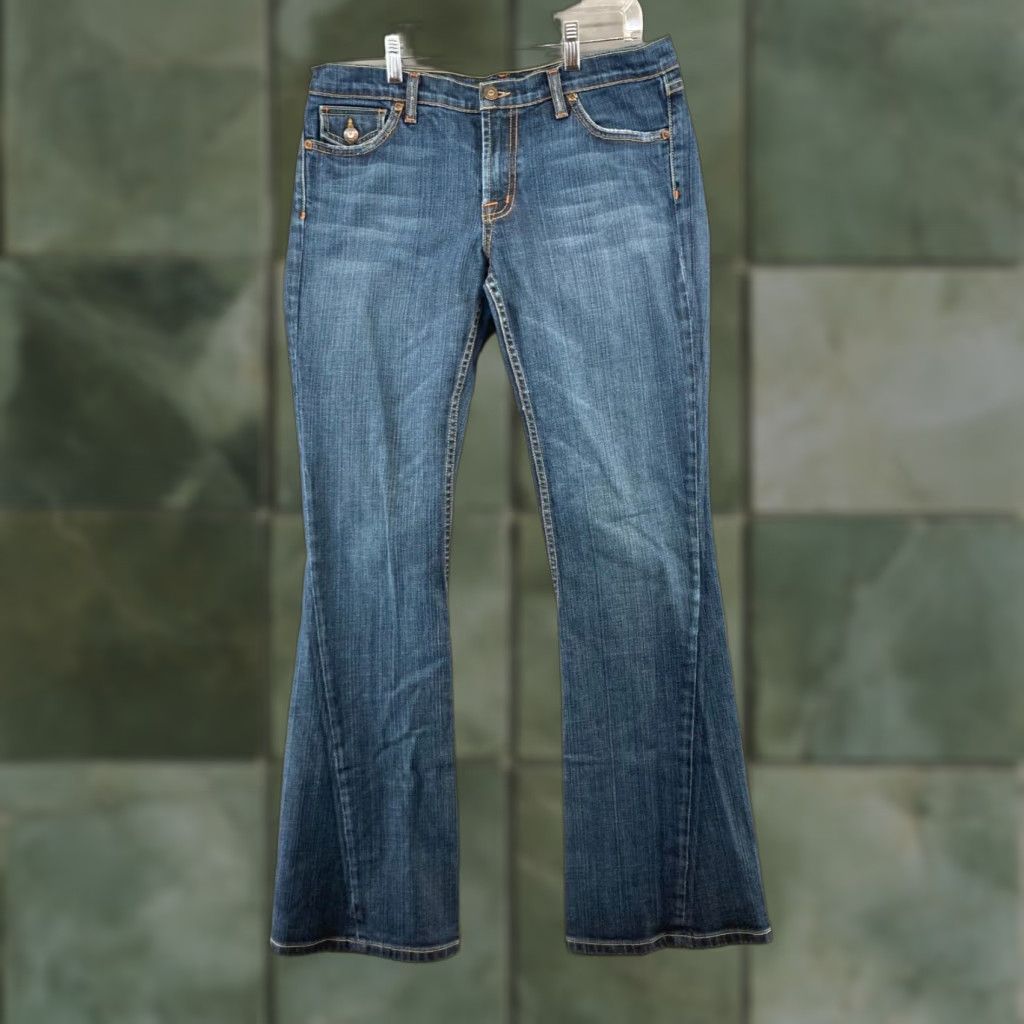 Vintage David Kahn Women's Jeans 29 Regular Flare Dark Blue 5-Pocket USA Made Size 29" - 1 Thumbnail
