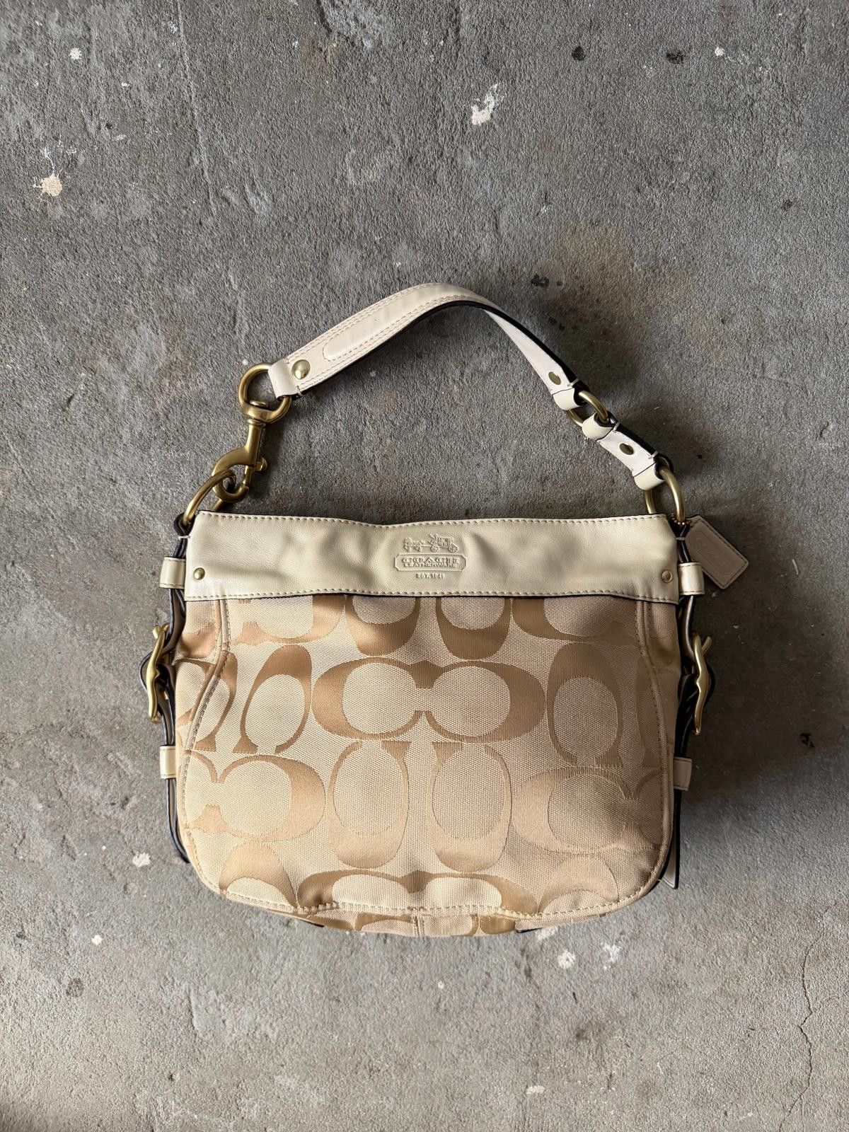 Coach Coach Signature Zoe Hobo Shoulder Bag Beige/White Size ONE SIZE - 2 Thumbnail