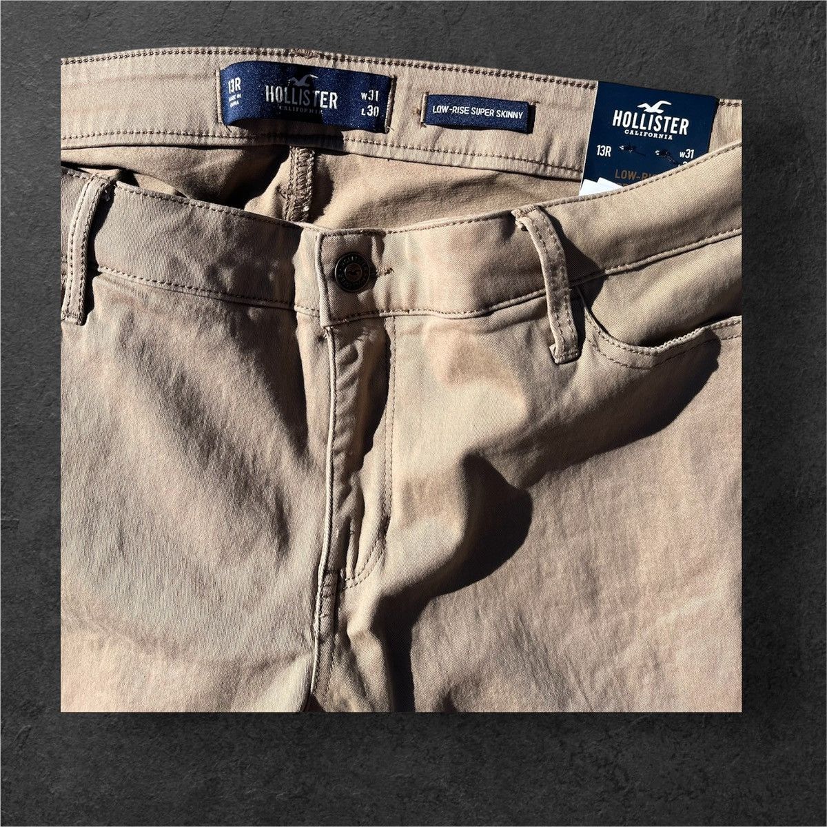 Hollister Tan Hollister Co Low rise Size 34" / US 12 / IT 48 - 3 Thumbnail