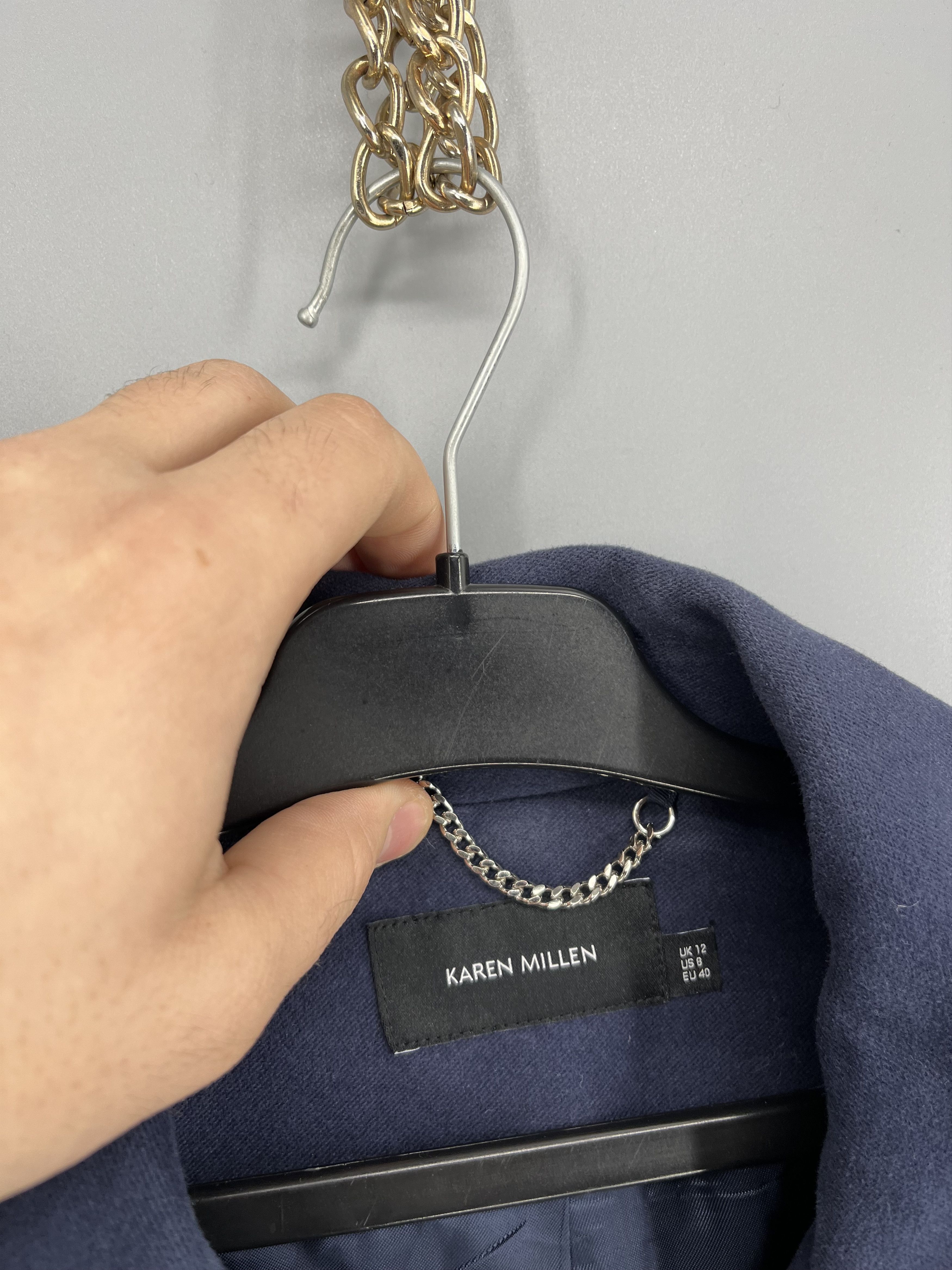 Karen Millen Women's 8 Double Breasted Navy Pea Coat