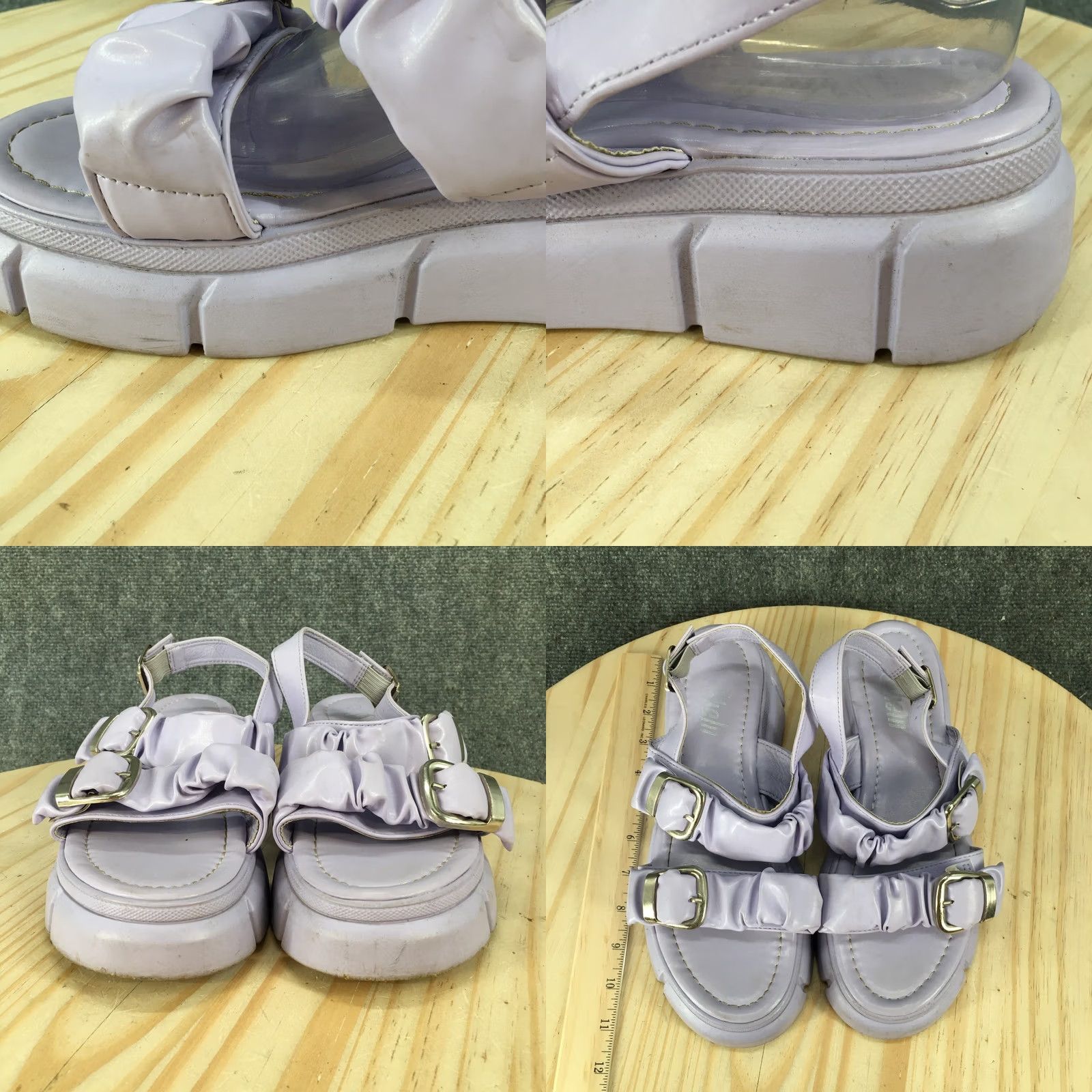 Shein SHEIN Sandals Womens 11 Casual Platform Adjustable Slingback Purple Faux Leather Size US 11 / IT 41 - 8 Thumbnail