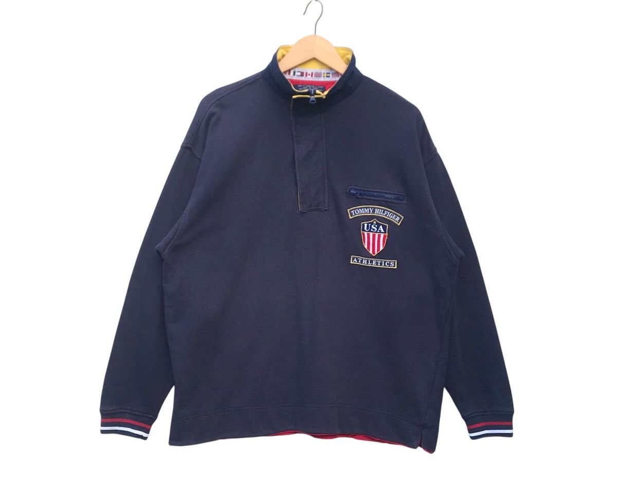 Tommy Hilfiger Vintage Faded Tommy Hilfiger Usa Flag Athletics Sweatshirt Size US L / EU 52-54 / 3 - 1 Thumbnail