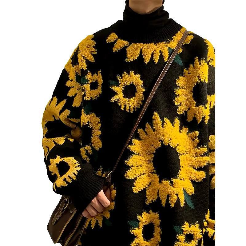 Japanese Brand × Vintage knit fall sweater with a round neckline Size US L / EU 52-54 / 3 - 4 Thumbnail