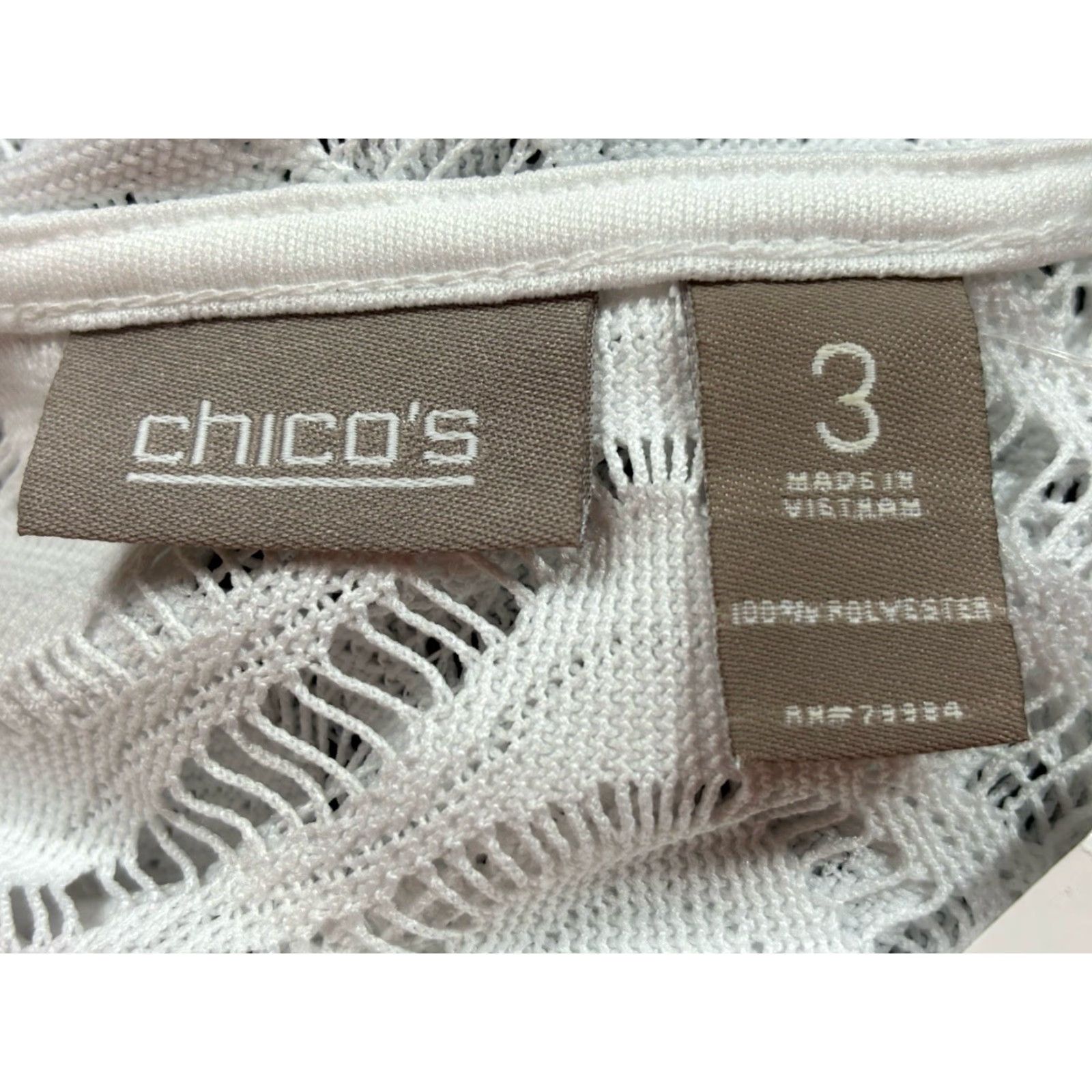 Vintage NEW Chicos Alexis Lace Top Shirt Sz 3 US X-Large White Semi Sheer Size XL / US 12-14 / IT 48-50 - 6 Thumbnail