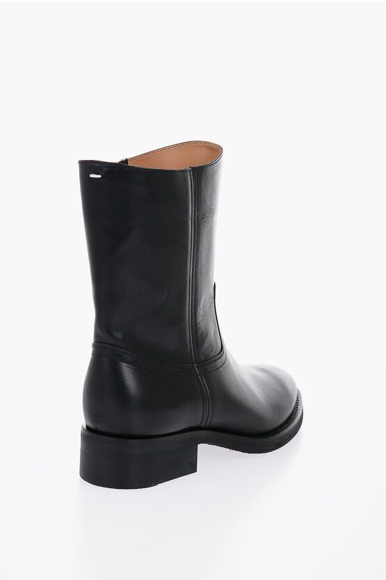 Maison Margiela o1y1124 Vintage Effect Leather Boots In Black Size US 8 / EU 41 - 2 Thumbnail