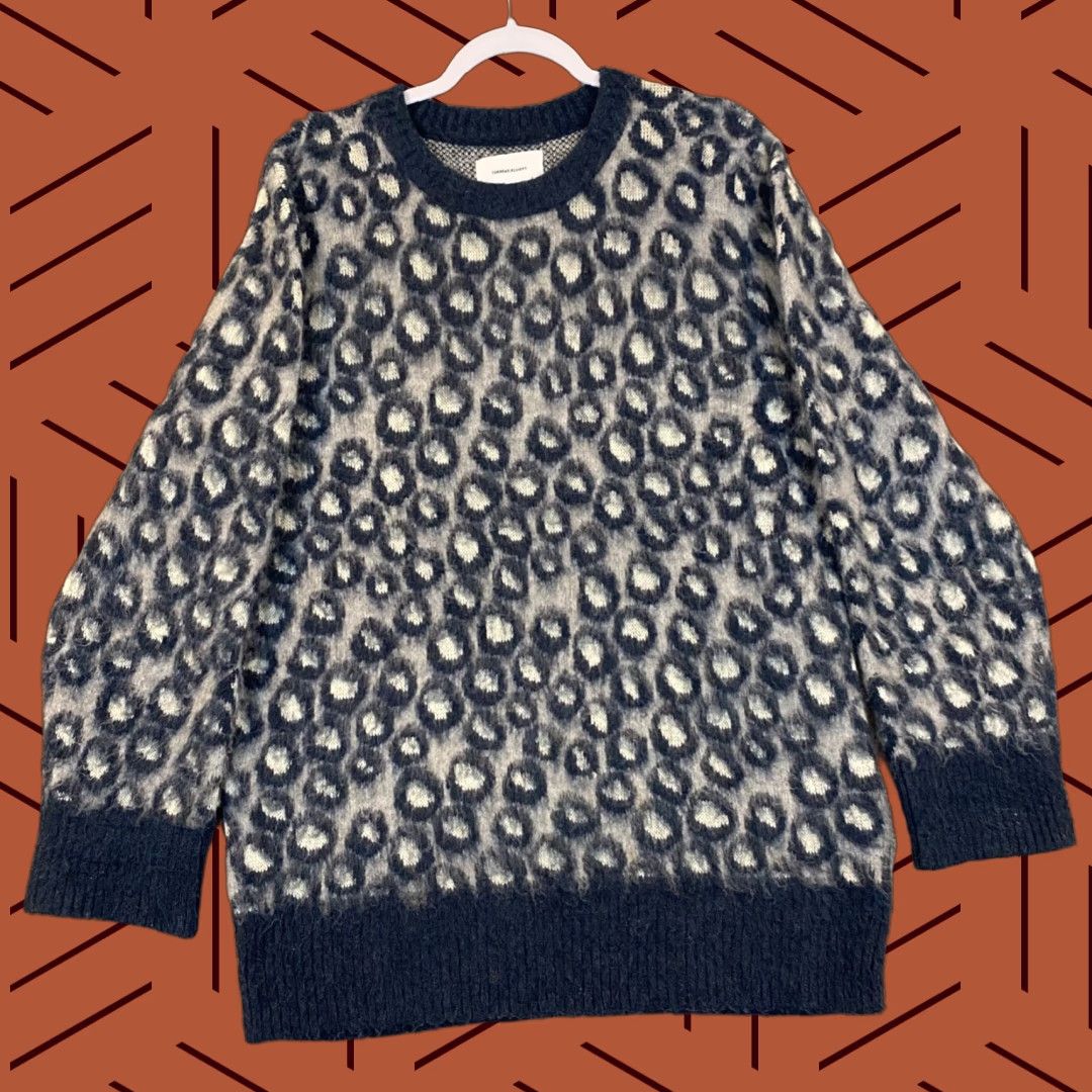 Vintage Current Elliott Sweater Womens M Pullover Blue Leopard Animal Print Acrylic Nylon Spandex Knit Long Sleeve Crew Neck Size M / US 6-8 / IT 42-44 - 1 Thumbnail