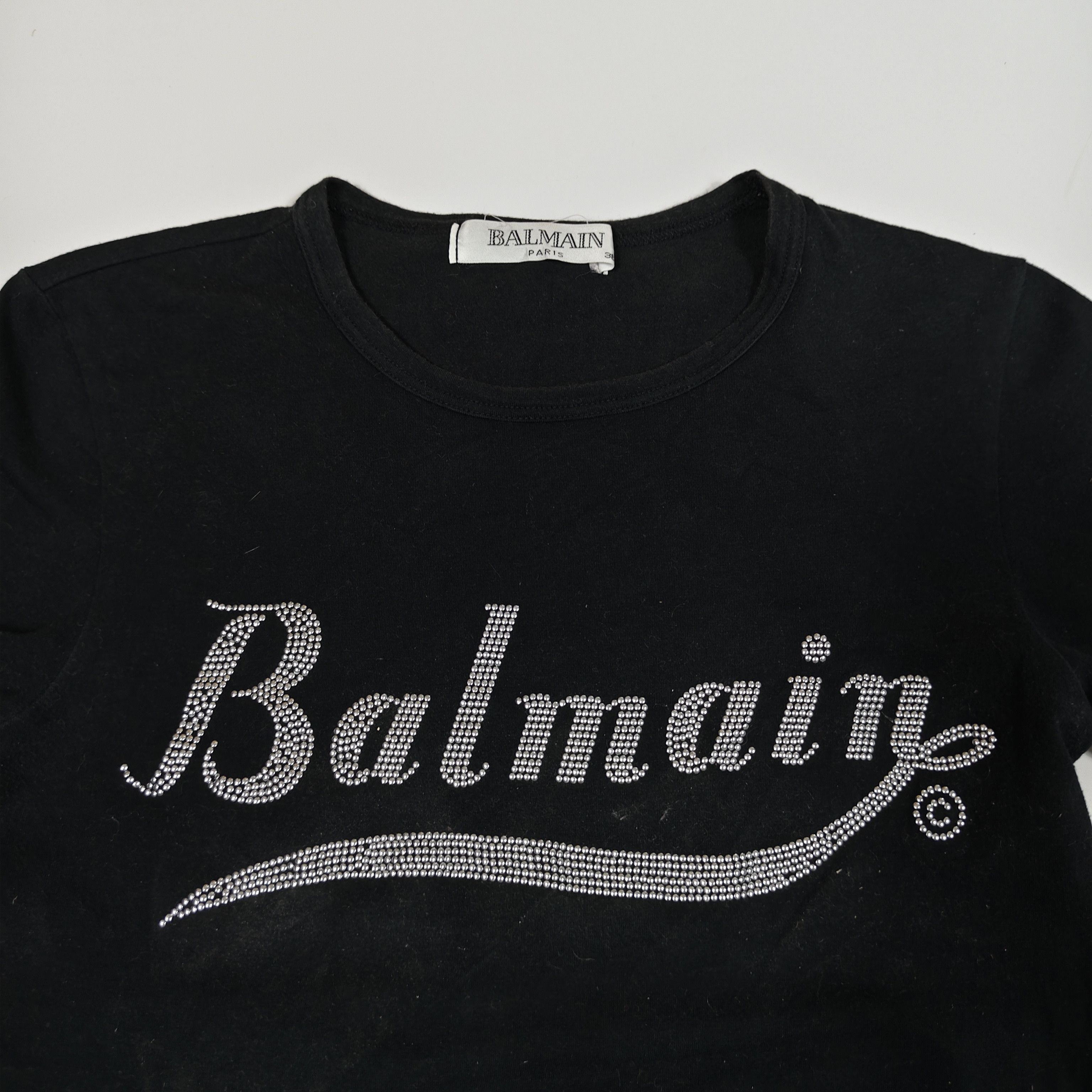 Balmain Balmain Paris Swarovski Crystal Script Logo Black Womens #F Size XS / US 0-2 / IT 36-38 - 3 Thumbnail