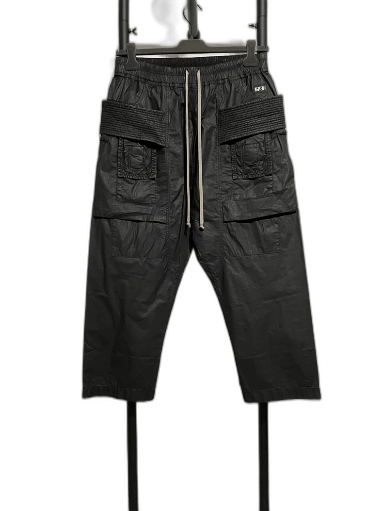 Rick Owens rick owens black waxed cropped trousers Size US 32 / EU 48 - 1 Thumbnail