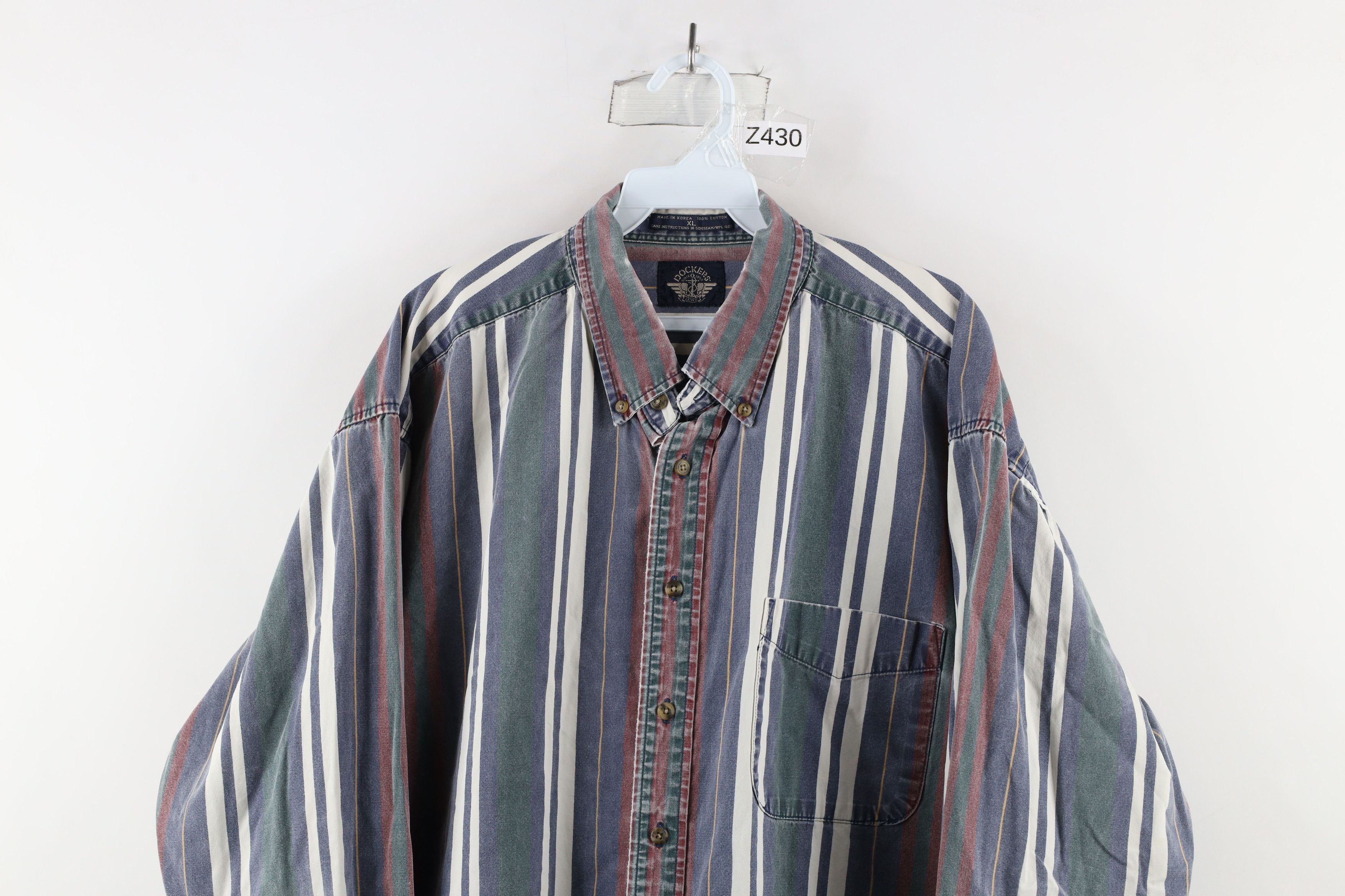 Vintage Vintage 90s Streetwear Striped Collared Button Down Shirt Size US XL / EU 56 / 4 - 2 Thumbnail