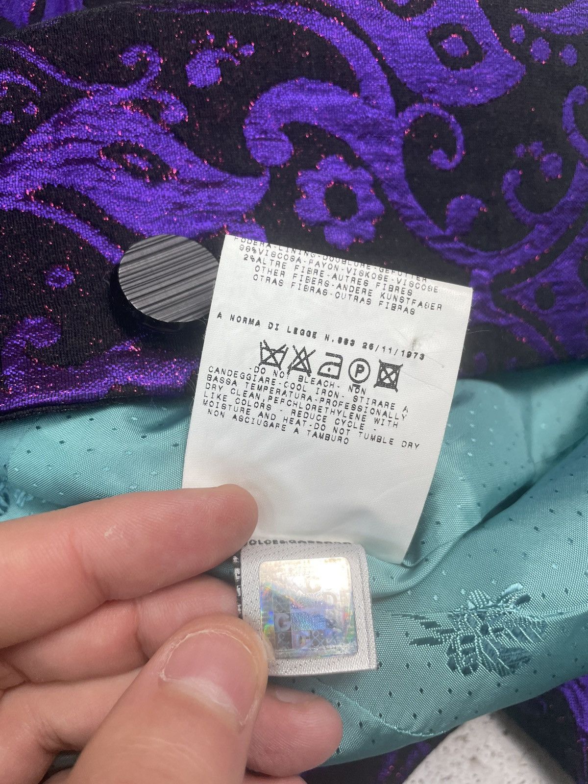 Dolce & Gabbana Dolce & Gabbana Vintage Graphic Blazer Women Purple 30 44 M Size M / US 6-8 / IT 42-44 - 6 Thumbnail