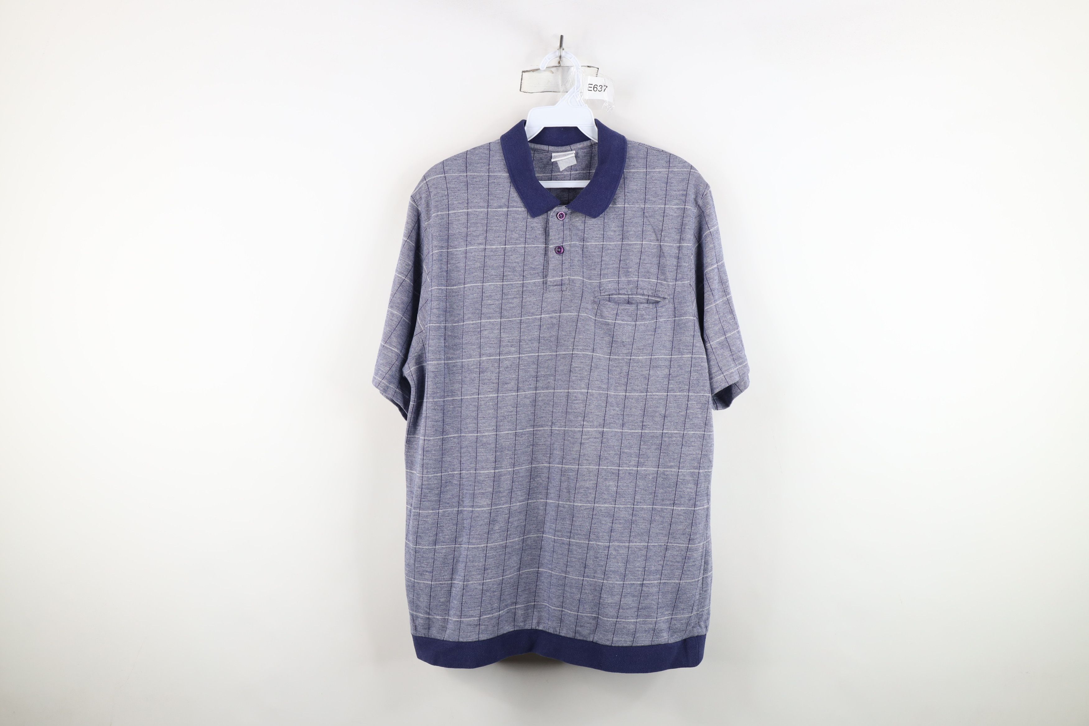 Vintage Vintage 90s Streetwear Knit Pullover Polo Shirt Blue Size US L / EU 52-54 / 3 - 1 Thumbnail