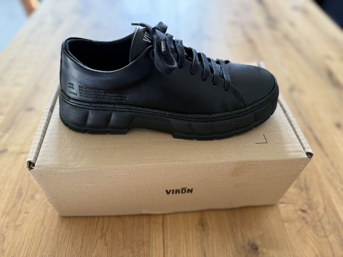 VIRON Virón 2005 Black Leather Sneakers size 39 Size US 9 / IT 39 - 4 Thumbnail