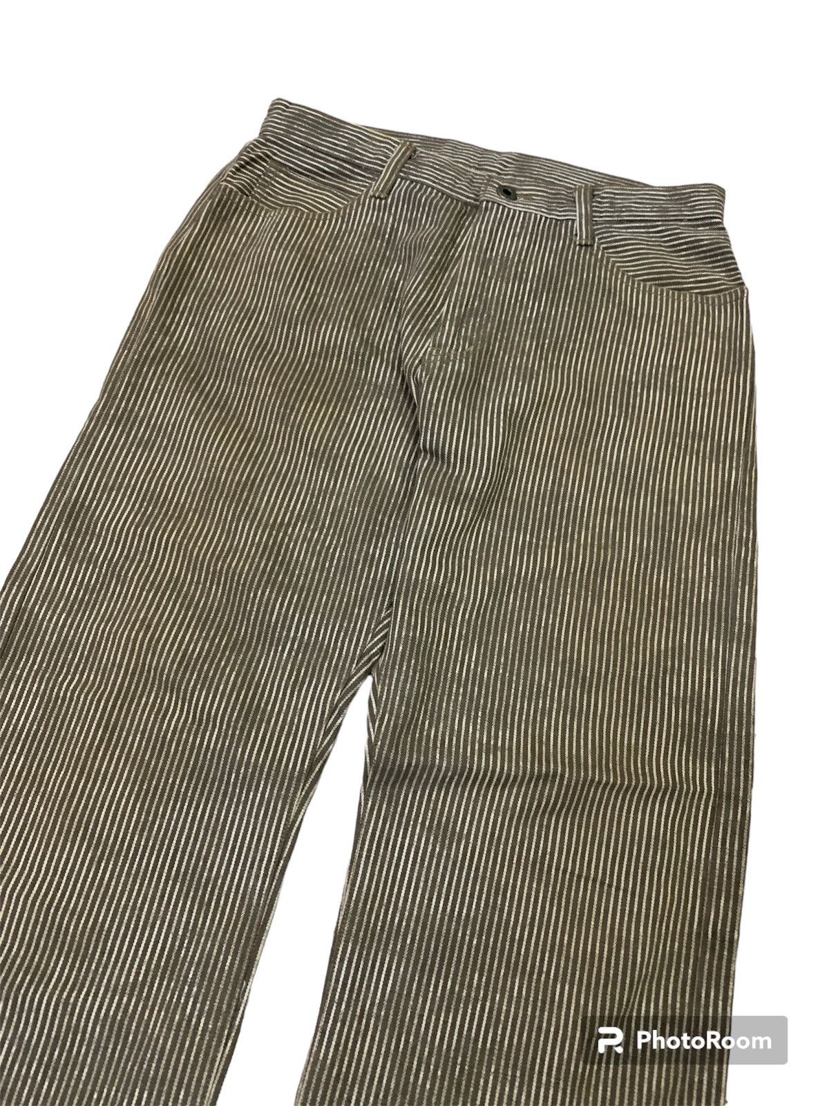 If Six Was Nine Vintage Japanese 291295 Homme Camo Striped Pant Size US 29 - 2 Thumbnail