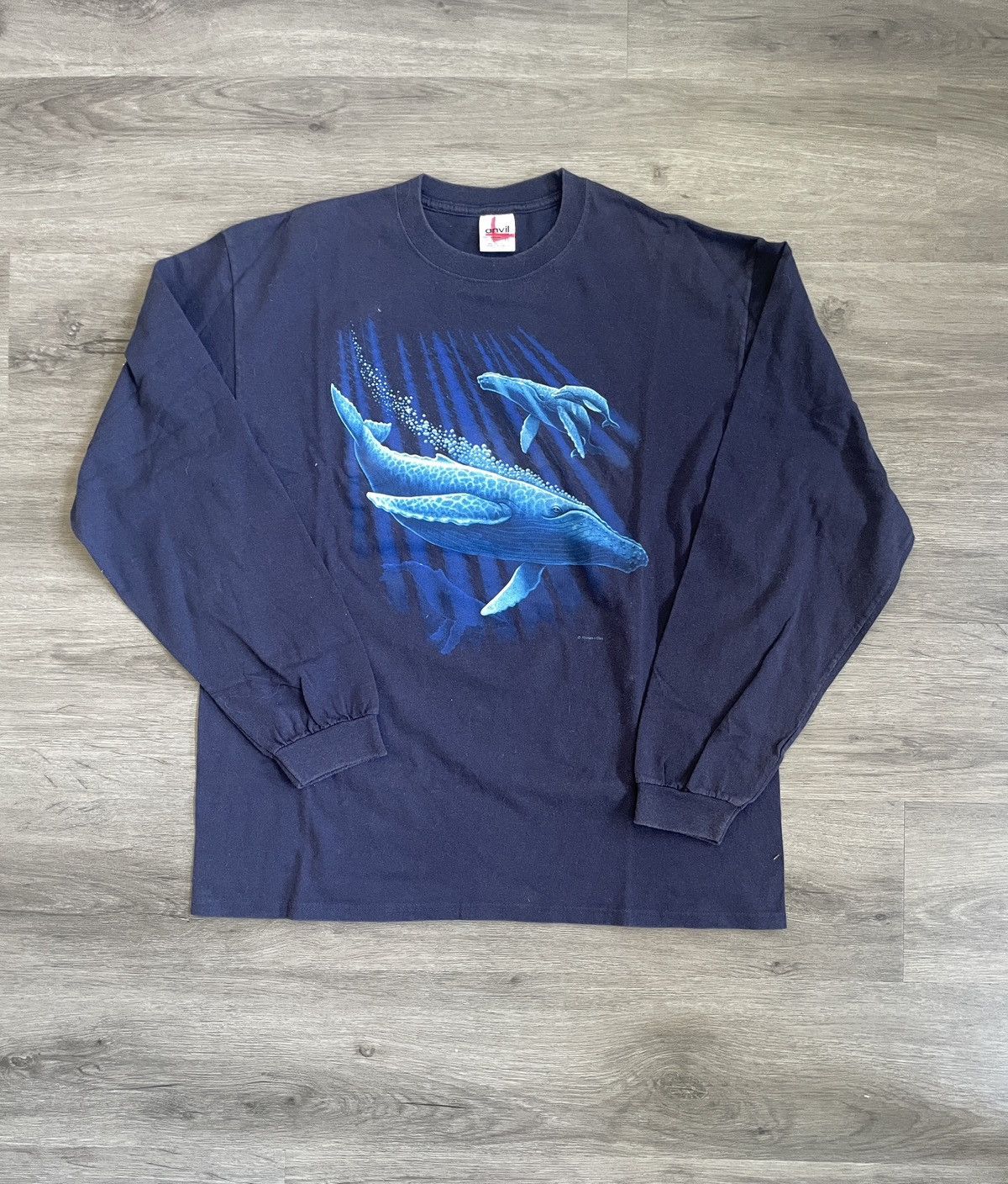 Vintage Vintage “Humpback Whales” Long Sleeve T-shirt (Sz. XL) Size US XL / EU 56 / 4 - 1 Thumbnail