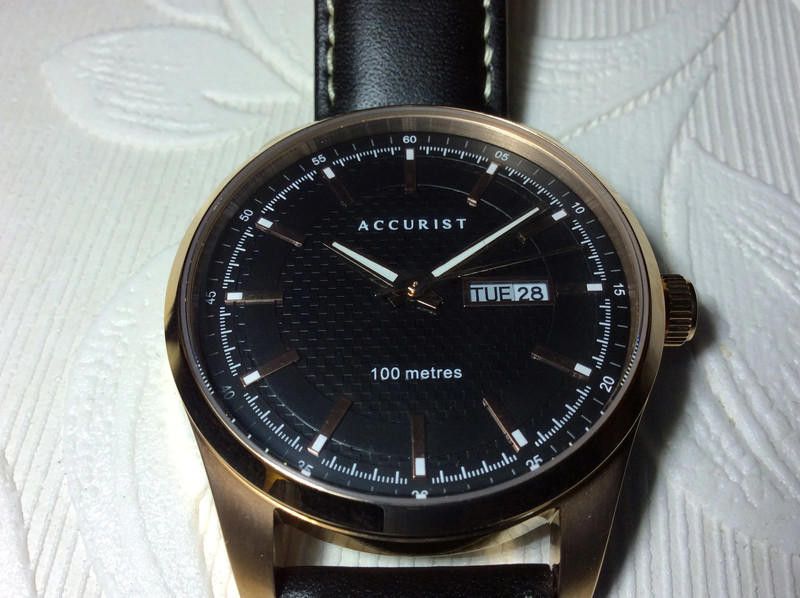 Designer Accurist men's black dial black leather strap watch Size ONE SIZE - 10 Thumbnail