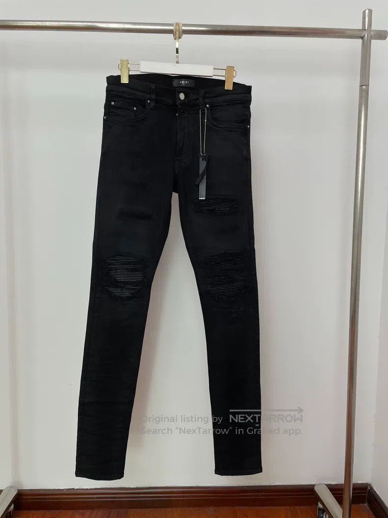 Amiri Amiri Patchwork Ripped Denim Pants Size US 31 - 1 Thumbnail