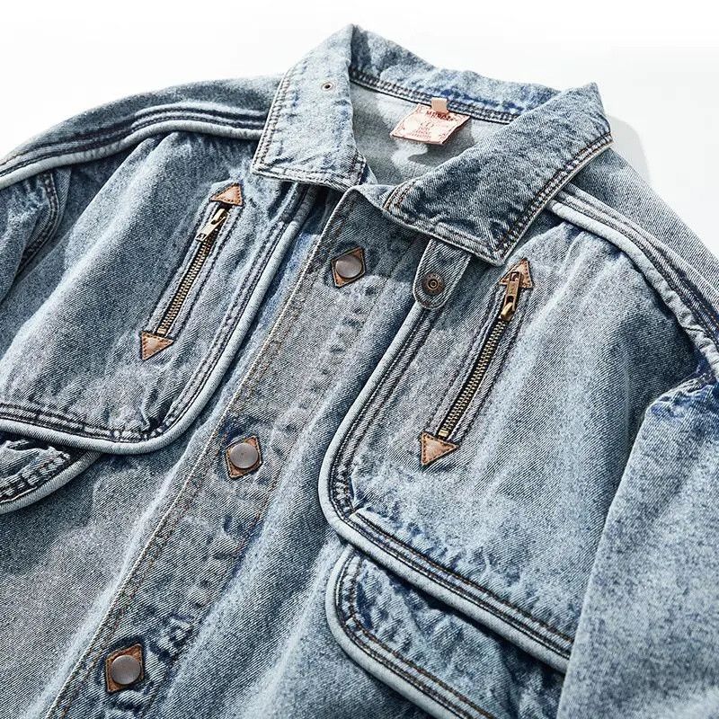 Vintage Denim Jacket Outwear Washed Patchwork Size US XL / EU 56 / 4 - 5 Thumbnail