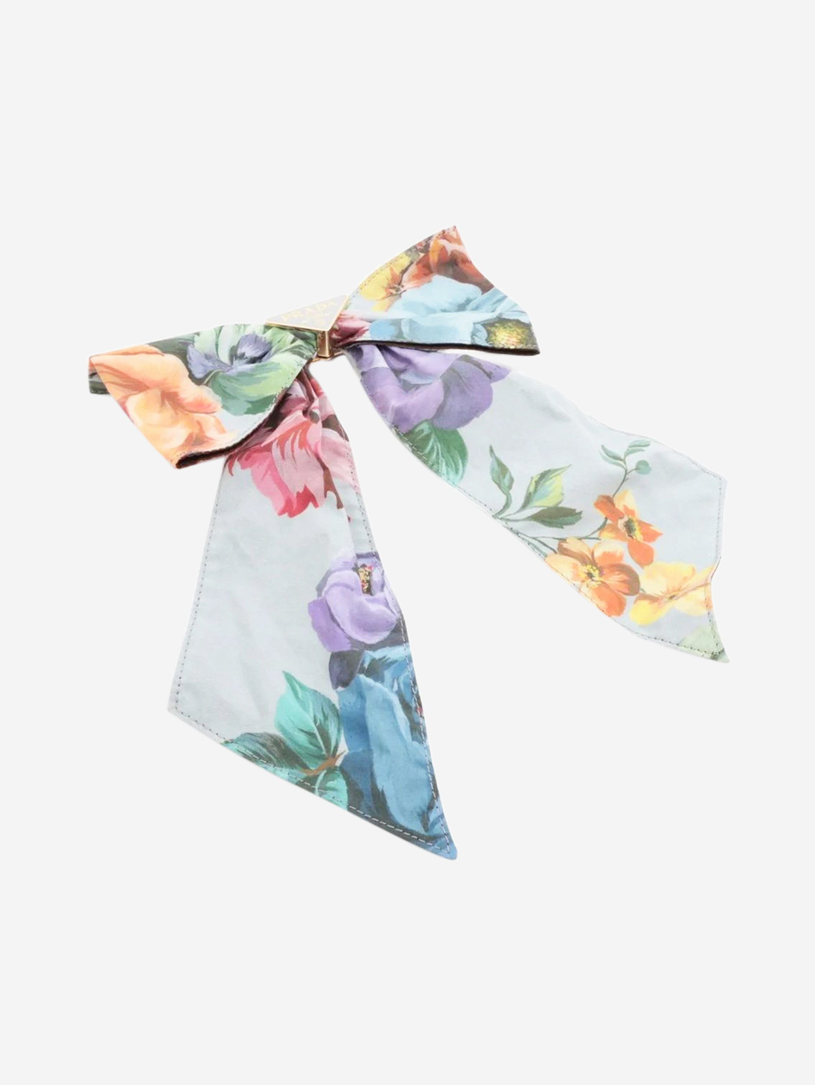 Prada Light blue floral bow hair clip Size ONE SIZE - 1 Thumbnail