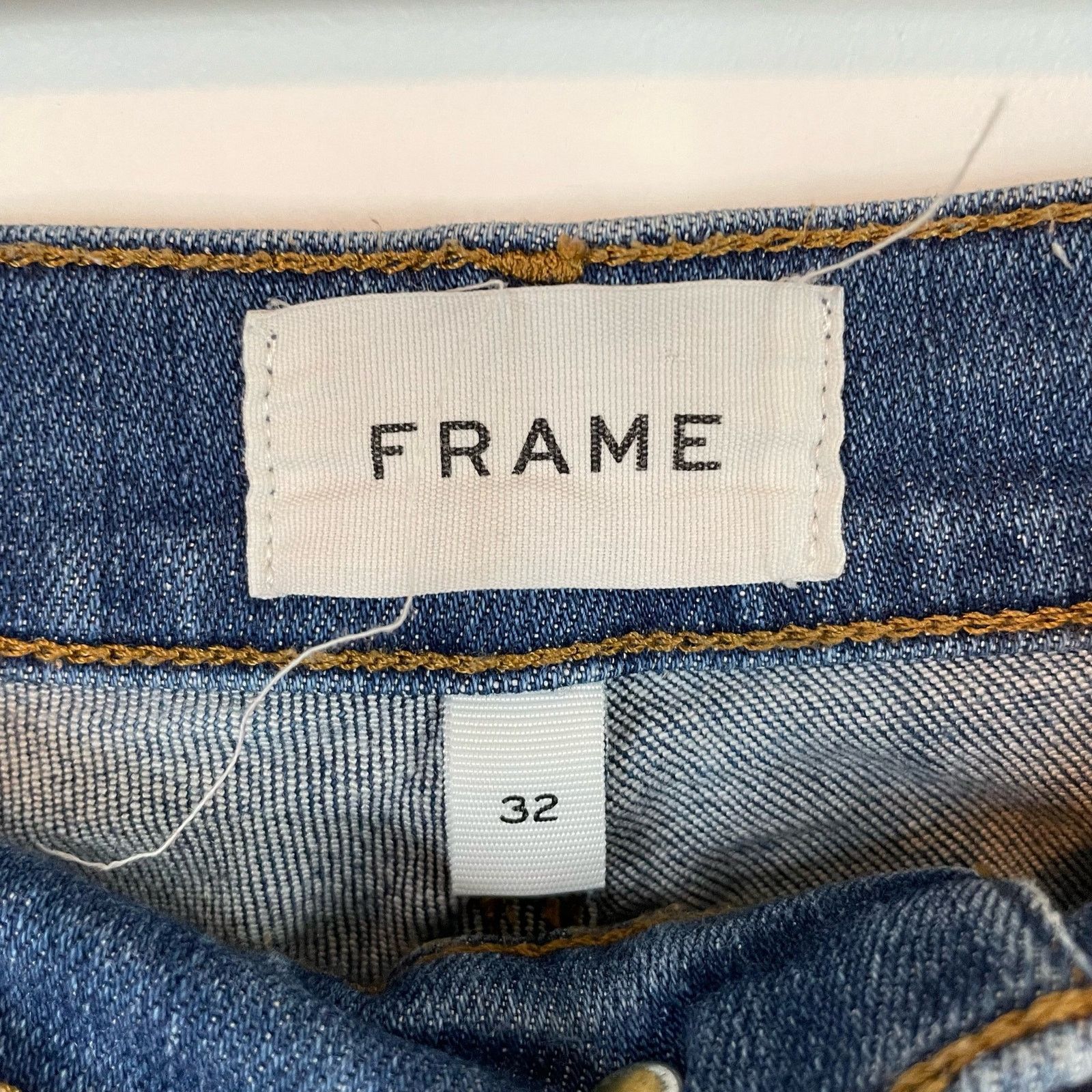 Frame Frame Le High Skinny Jean 32 Medium Wash Piping Accent Denim Size 34" / US 12 / IT 48 - 7 Thumbnail