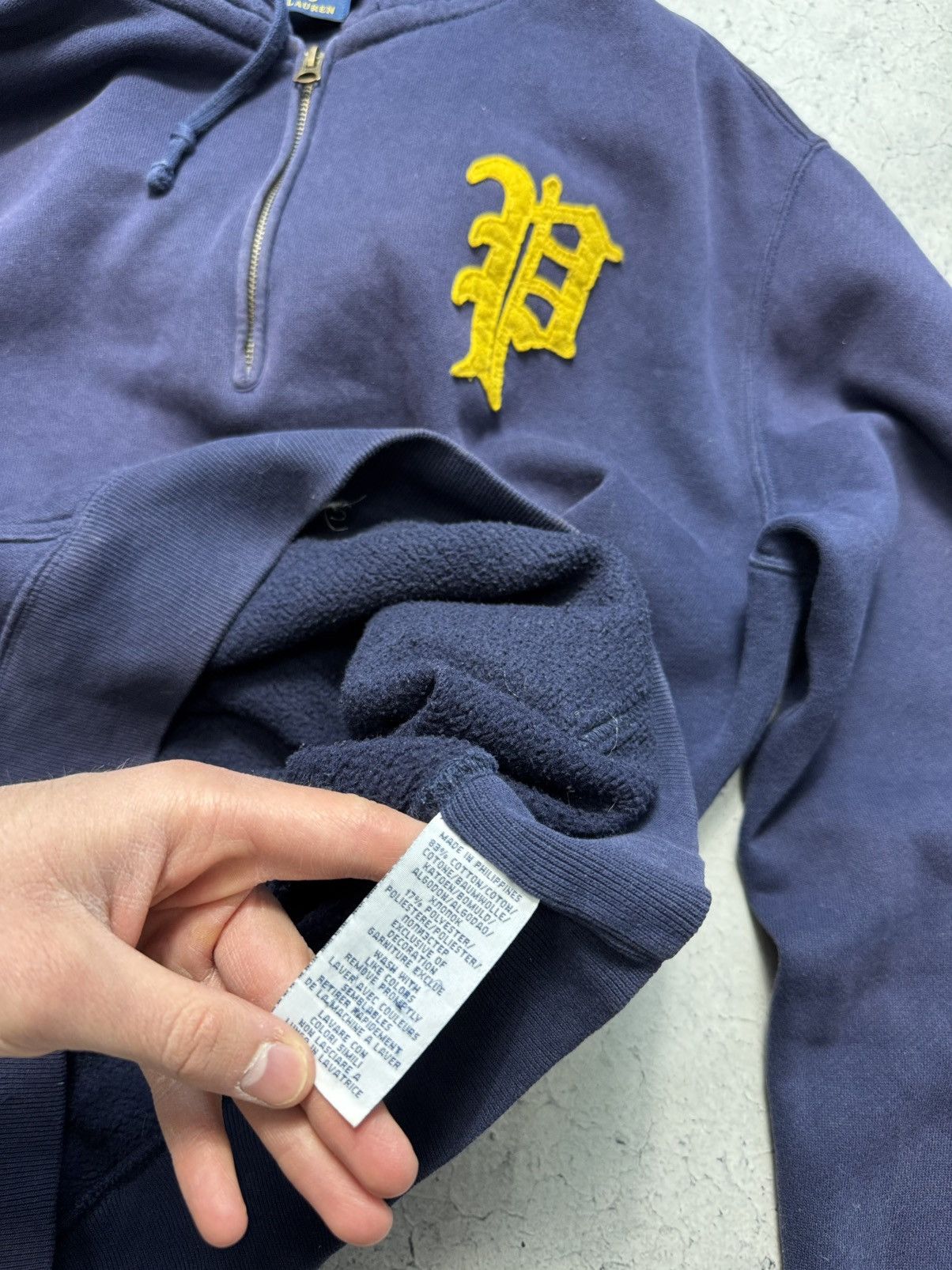 Polo Ralph Lauren Polo Ralph Lauren Hoodie 1/4 Zip Big Logo Vintage Size L Size US L / EU 52-54 / 3 - 9 Thumbnail