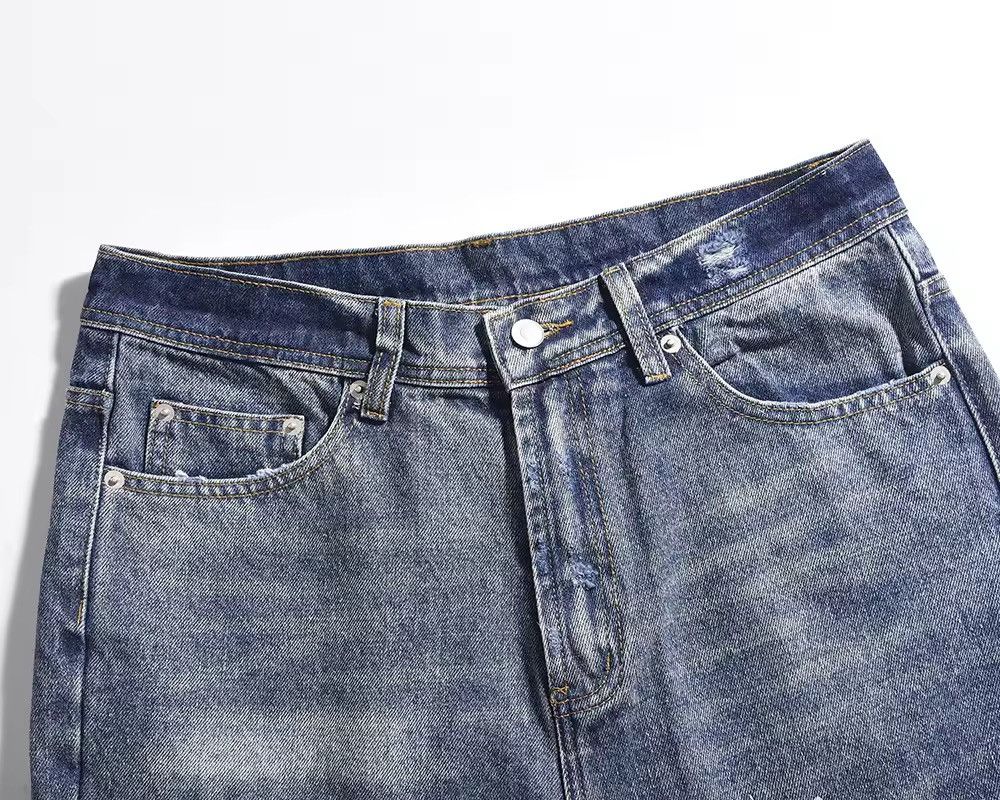 Jean × Vintage Streetwear Washed Frayed Casual Baggy Denim Size US 35 - 4 Thumbnail