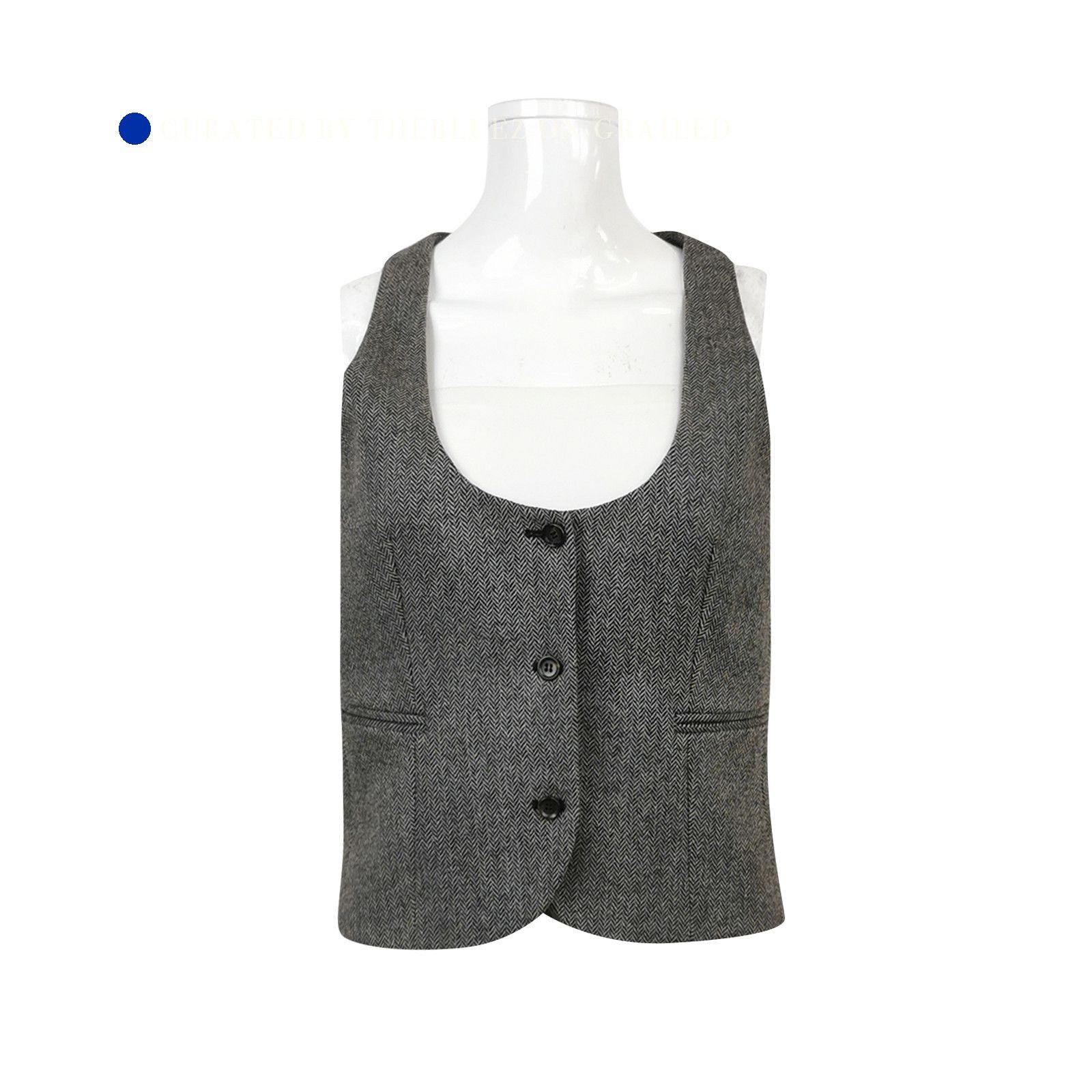 Gucci Herringbone Wool Vest in Gray Size US M / EU 48-50 / 2 - 1 Thumbnail