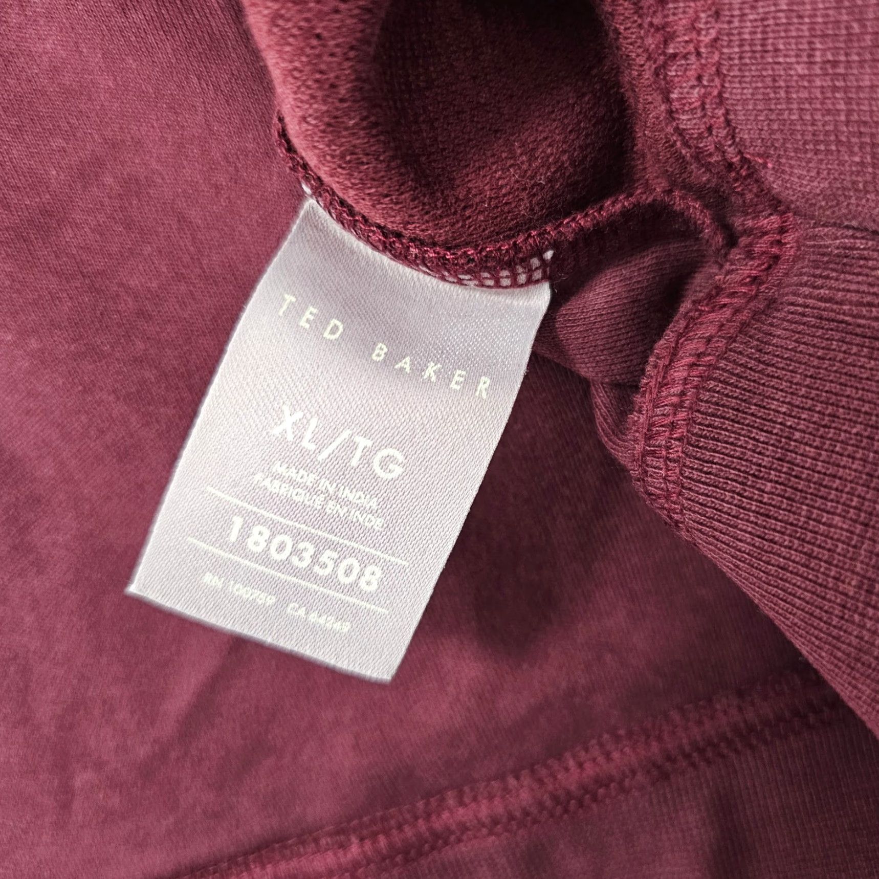 Ted Baker Ted Baker Men’s XL Pull Over Cotton Blend 1/4 Zip Mock Neck Sweater Knit Solid Red Size US XL / EU 56 / 4 - 6 Thumbnail