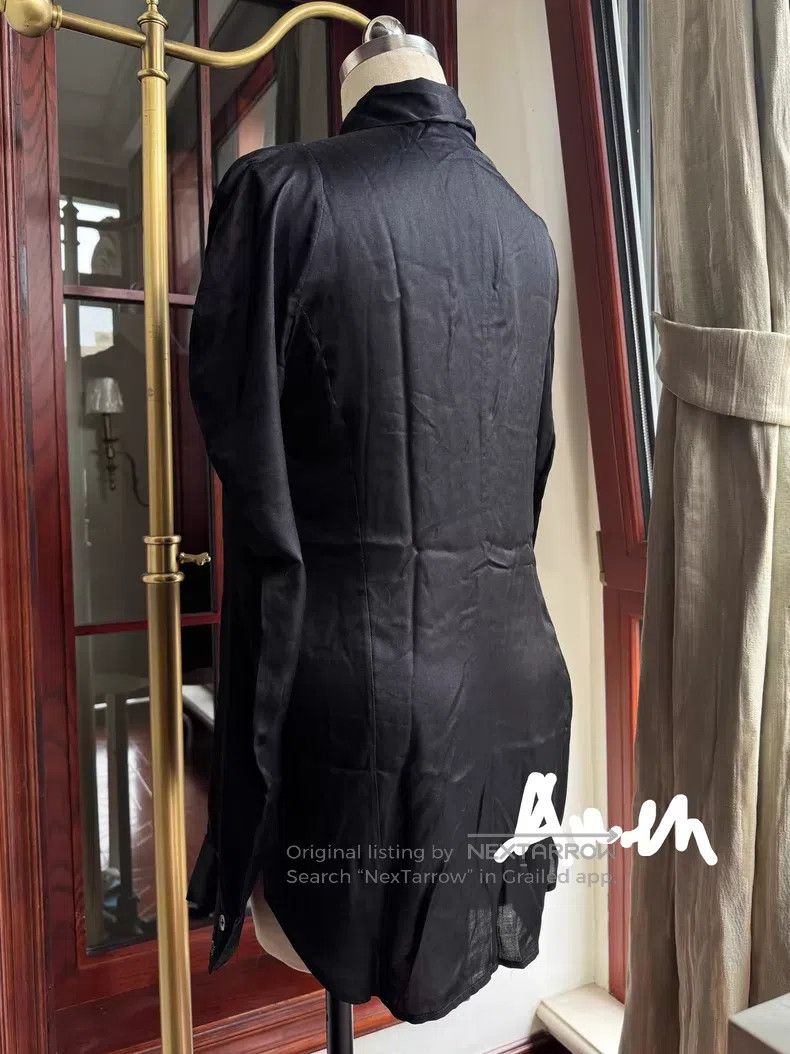 Ann Demeulemeester Ann Demeulemeester Vintage Black Satin Shirt Size XS / US 0-2 / IT 36-38 - 4 Thumbnail
