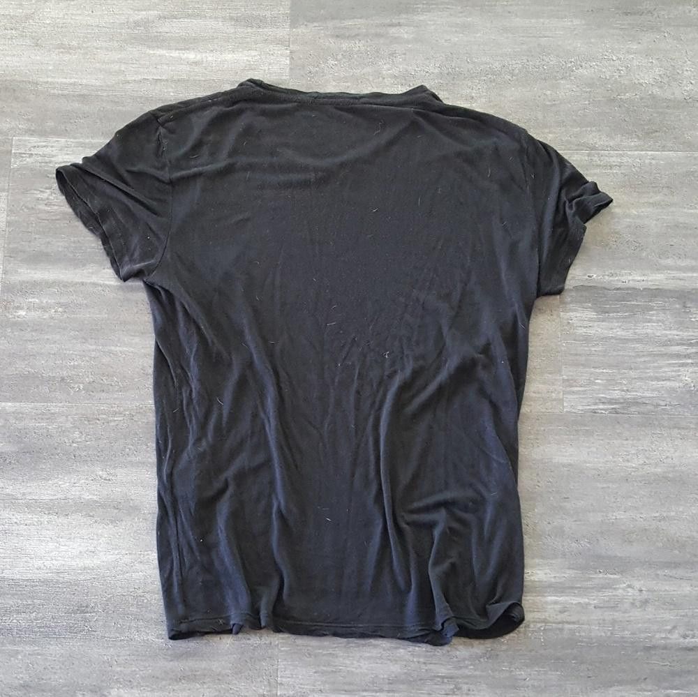 Designer Black Slightly Sheer Melville Short Sleeve Size ONE SIZE - 2 Thumbnail