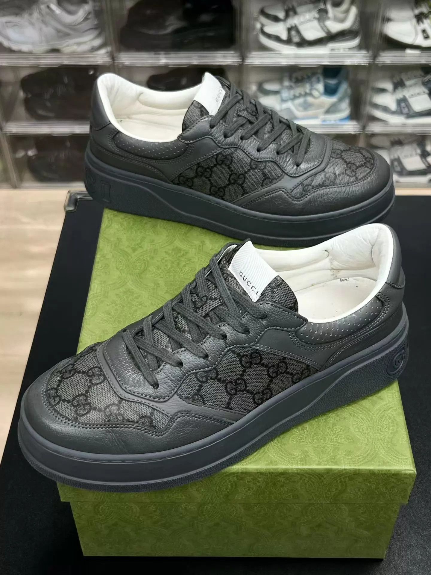 Gucci Gucci Cookie Sneakers Gray Black 42 Size US 9 / EU 42 - 1 Thumbnail