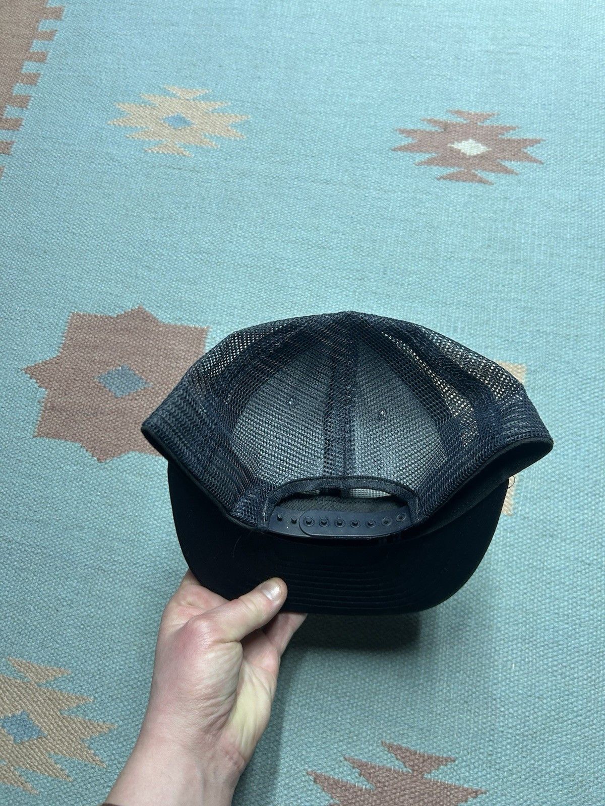 Vintage Vtg 80s trucker hat mesh snap on tools Eagle navy made n USA Size ONE SIZE - 4 Thumbnail