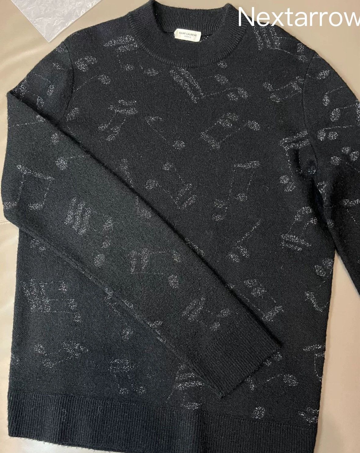 Saint Laurent Paris × Yves Saint Laurent Saint Laurent Paris SLP note wool sweater2412-Nextarrow Size US XL / EU 56 / 4 - 2 Thumbnail