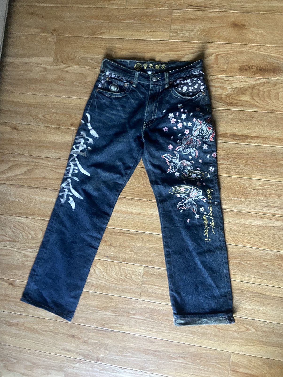 Japanese Brand × Vintage Japanese denim embroidered Size US 30 / EU 46 - 1 Thumbnail