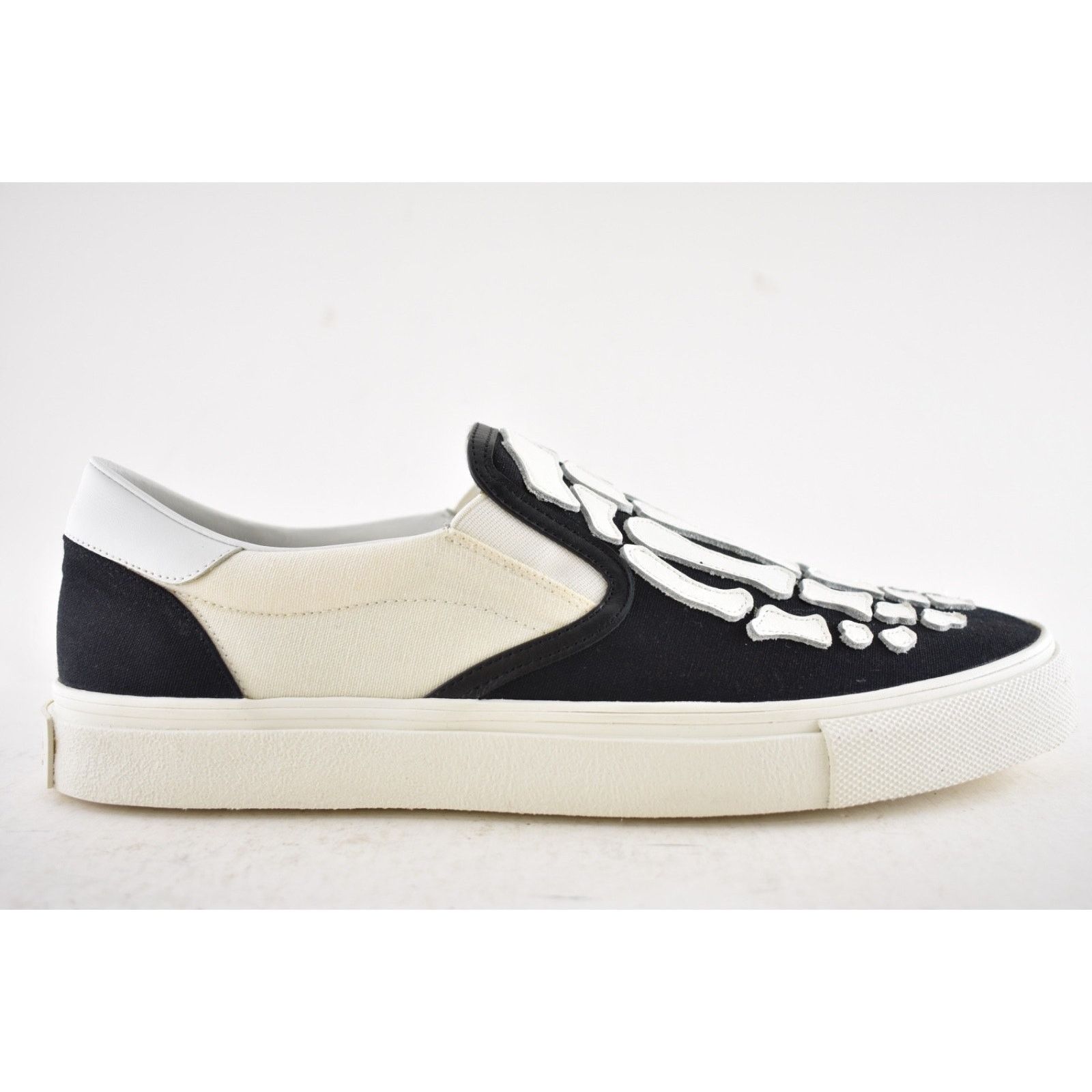 Amiri Amiri Mens Black White Skeleton Slip On Bones Sneakers 44 11 Size US 11 / EU 44 - 2 Thumbnail