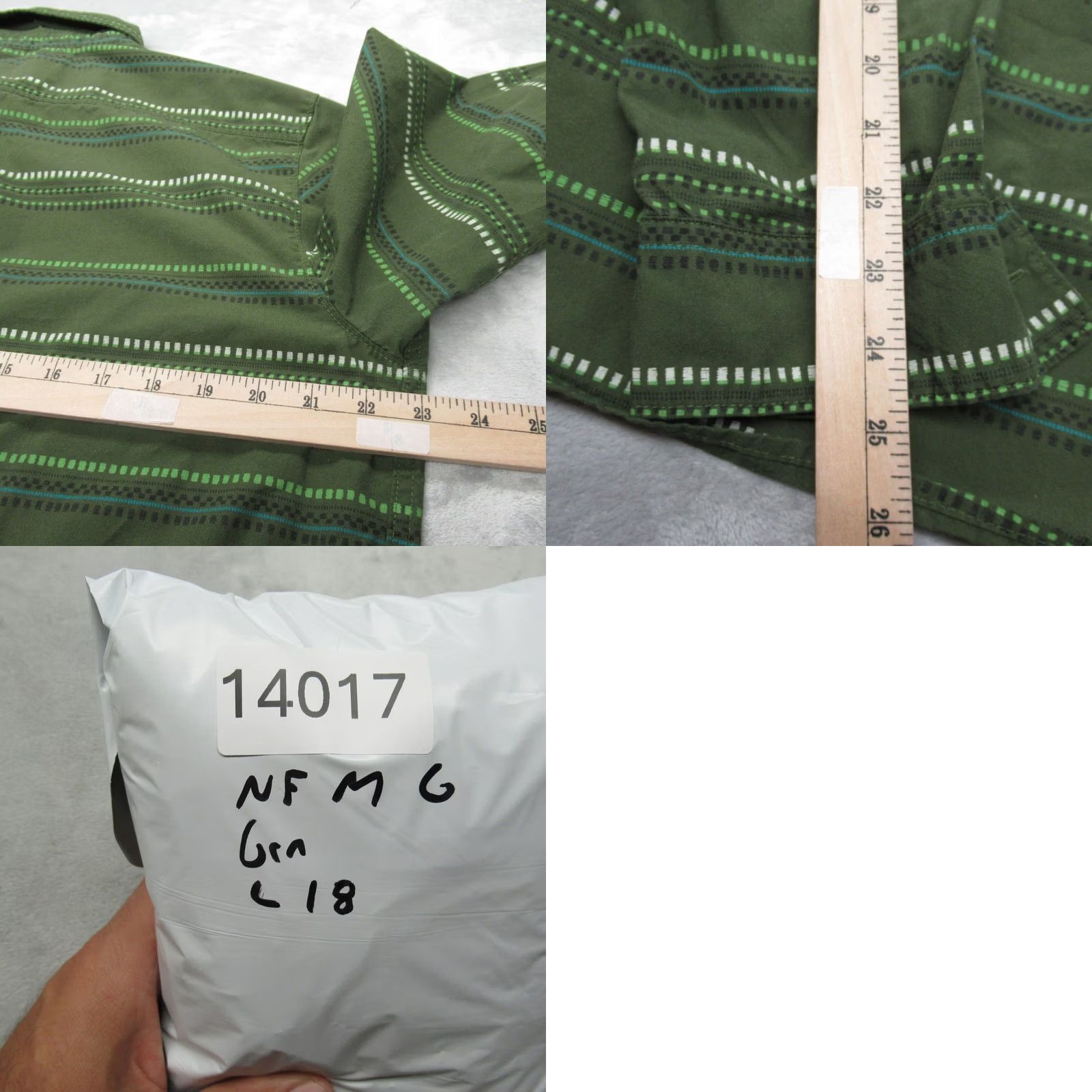 The North Face The North Face Shirt Mens Large Green Striped Long Sleeve Button Up Casual Size US L / EU 52-54 / 3 - 8 Thumbnail
