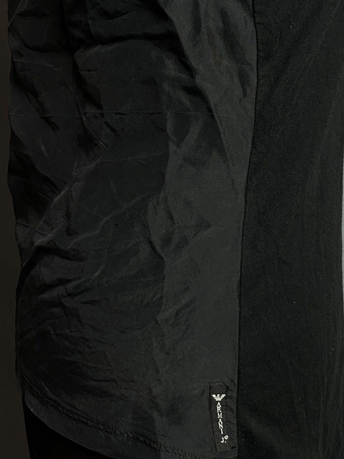 Armani Armani Jeans Black Mixed-Fabric Top XS Modal Front Silk Back Size XS / US 0-2 / IT 36-38 - 10 Thumbnail