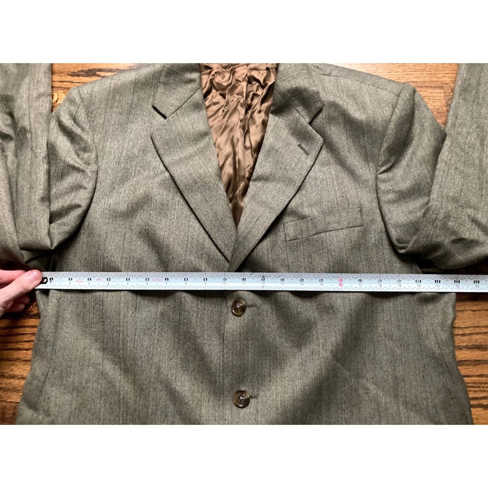 Ralph Lauren Lauren Ralph Lauren Blazer Jacket Mens 43 Tall Wool Alpaca Brown Herringbone Wool 2 Piece Mens Tall Brown 43 Size 46R - 6 Thumbnail