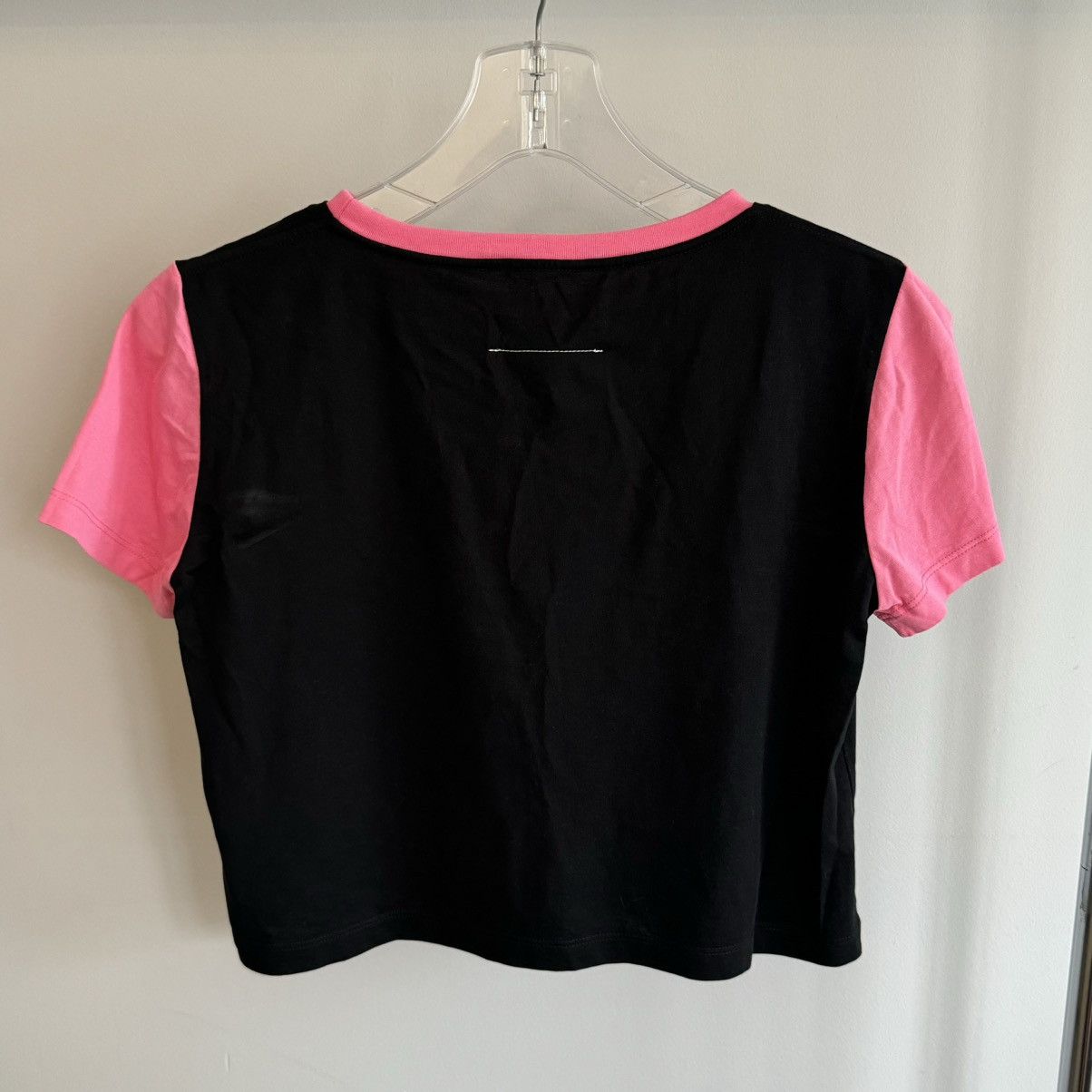 Maison Margiela MM6 Cropped Baby Tee Black/Pink Size M / US 6-8 / IT 42-44 - 2 Thumbnail