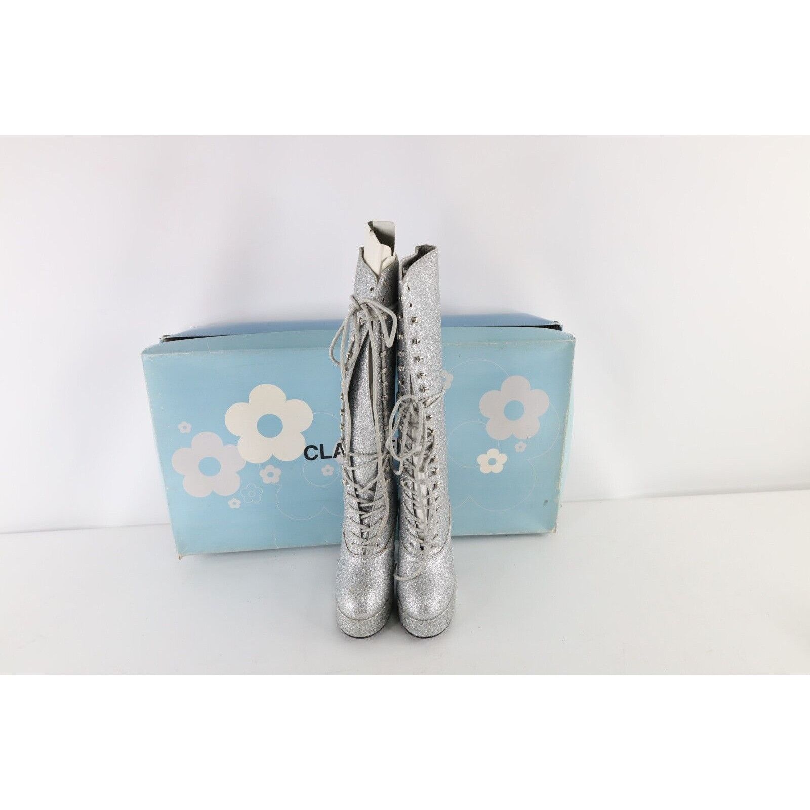 Vintage NOS Vintage 90s Chunky Platform Heeled Go Go Boots Size US 6.5 / IT 36.5 - 2 Thumbnail