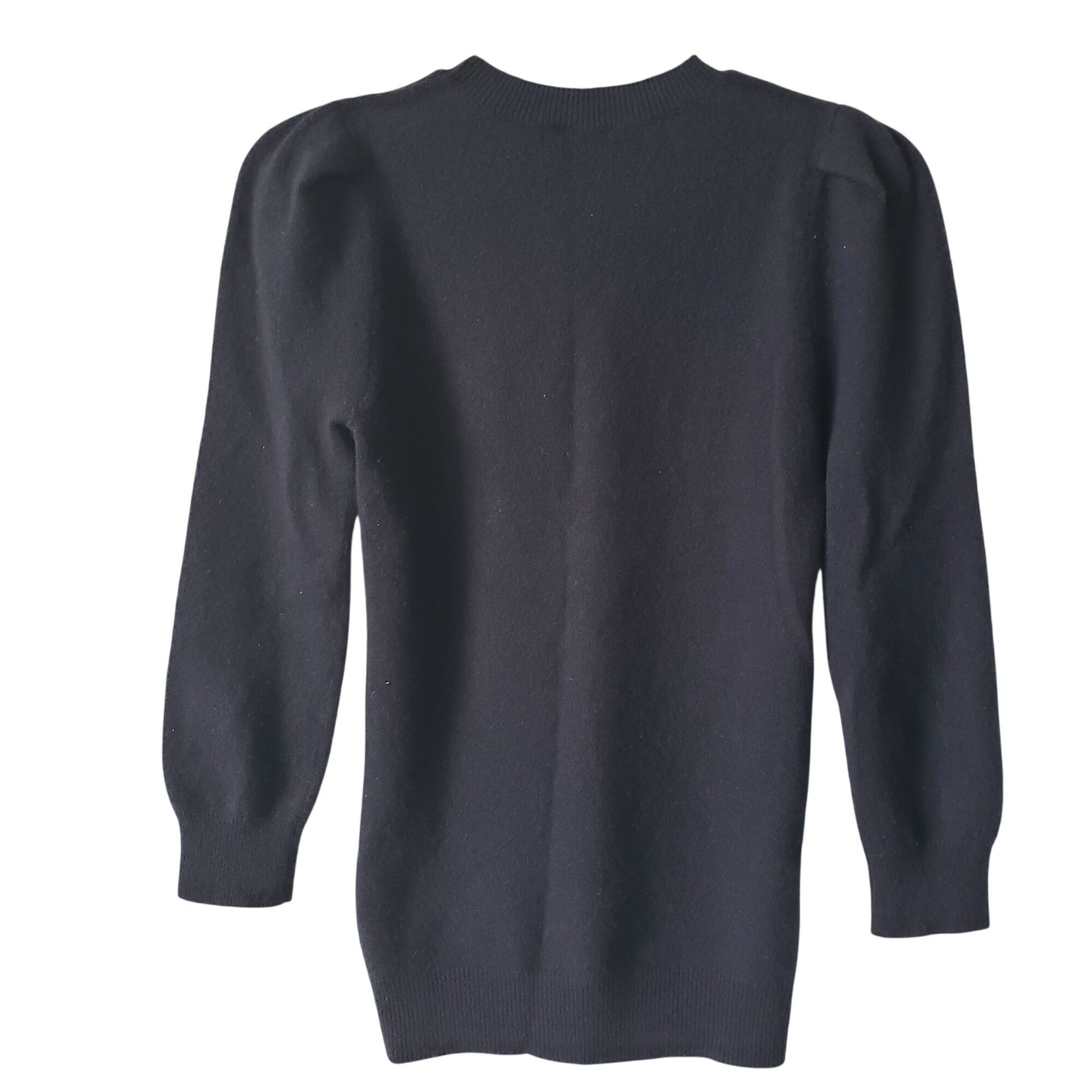 Label by Goop Obye Navy Blue 100% Cashmere Sweater Puff