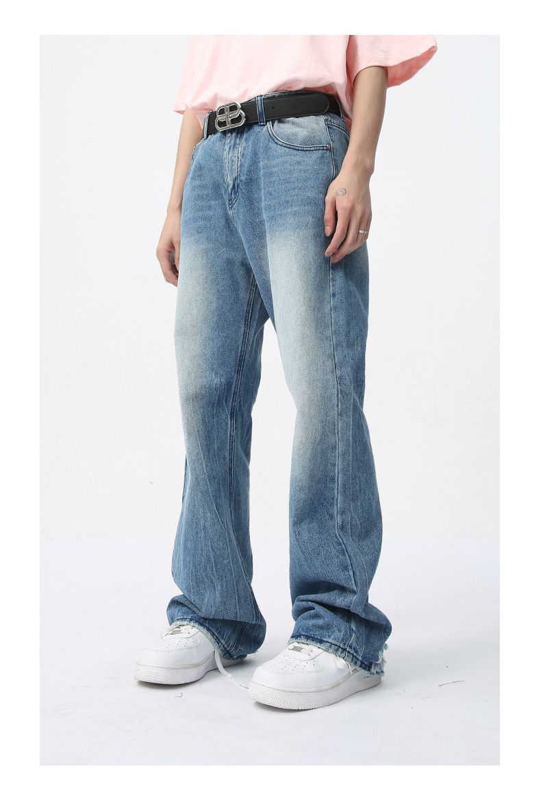Japanese Brand Men's Retro Clean Fit Straight Leg Washed Loose Fit Jeans Size US 32 / EU 48 - 5 Thumbnail