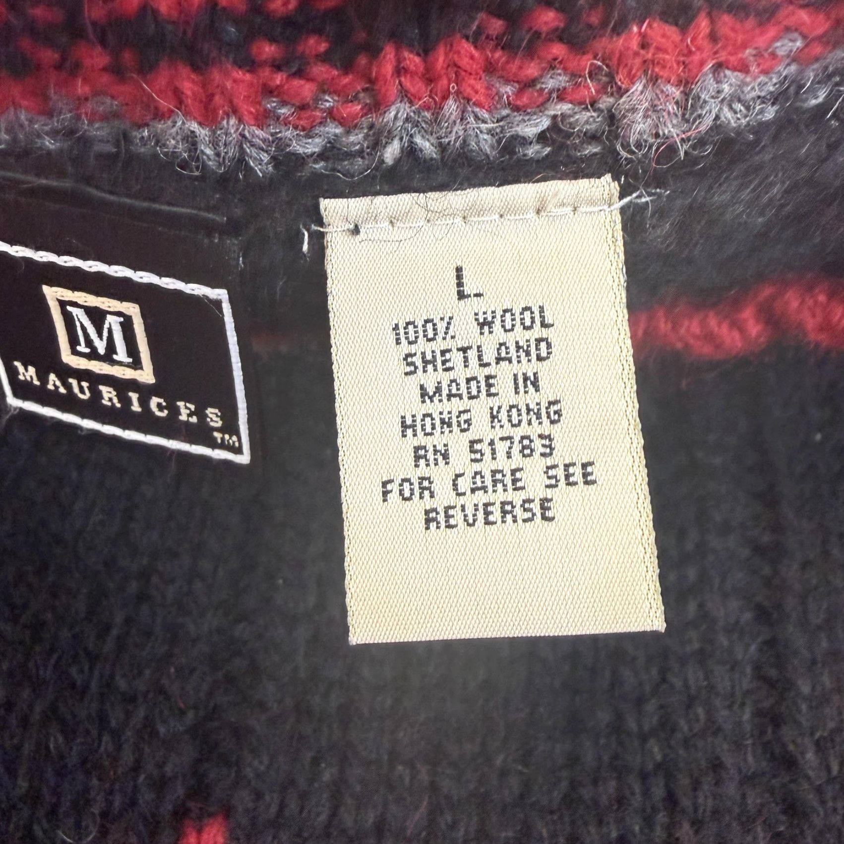 Vintage VTG Maurices Sweater Womens Large Red Wool Fair Isle Ski Christmas Snowflake Size L / US 10 / IT 46 - 6 Thumbnail