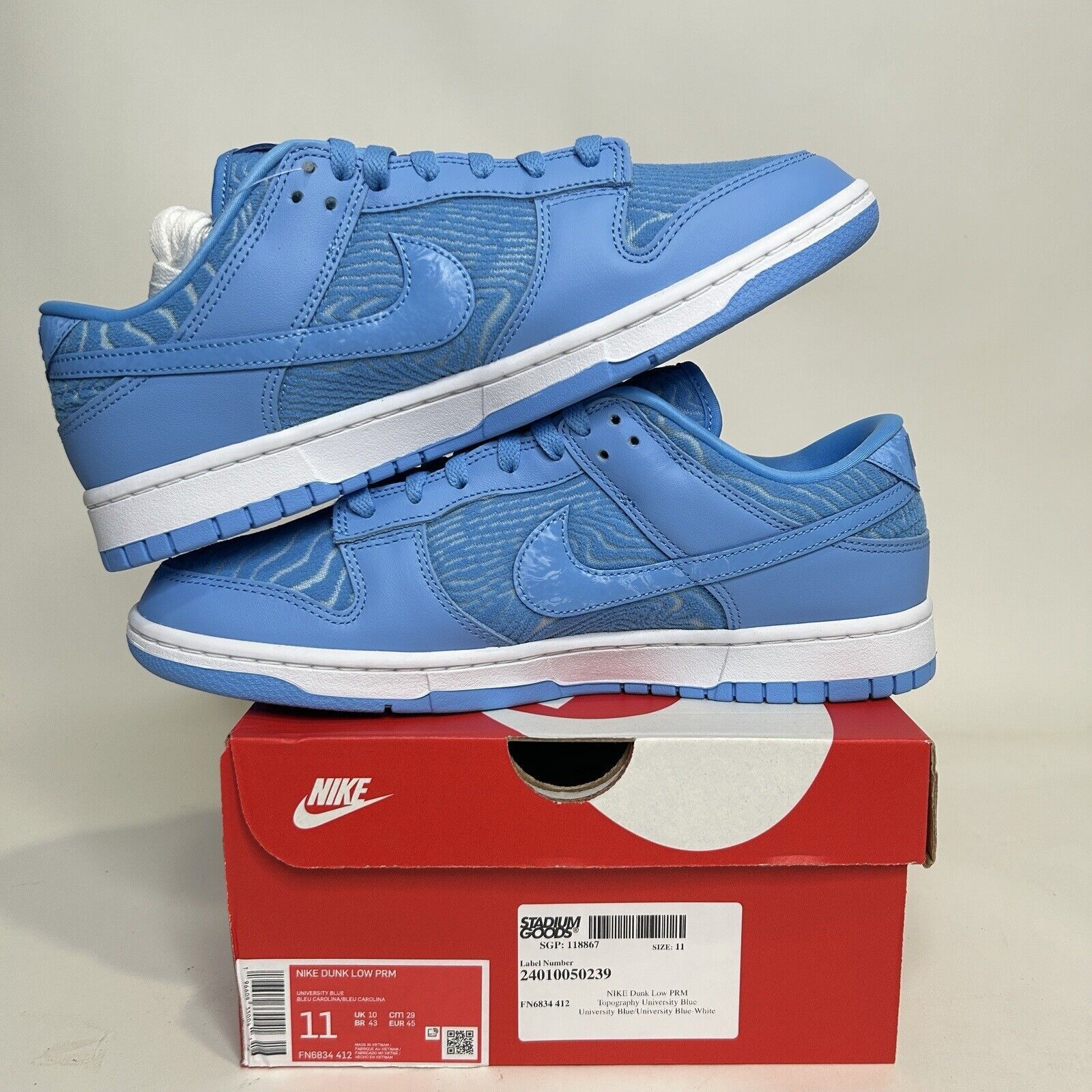 Nike Nike Dunk Low PRM “Topography/University Blue” 2024 Size US 11 / EU 44 - 3 Thumbnail