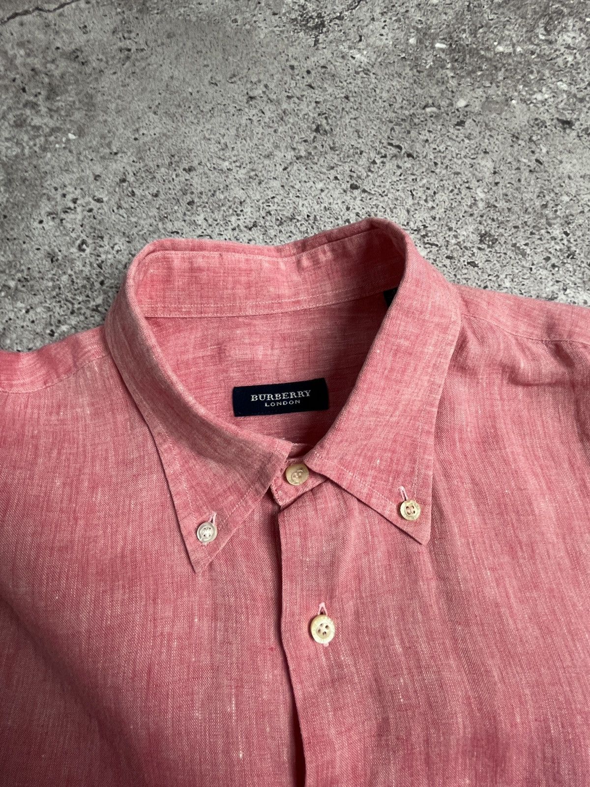Burberry × Vintage Linen Vintage🔥Burberry London Shirt Size US L / EU 52-54 / 3 - 7 Thumbnail